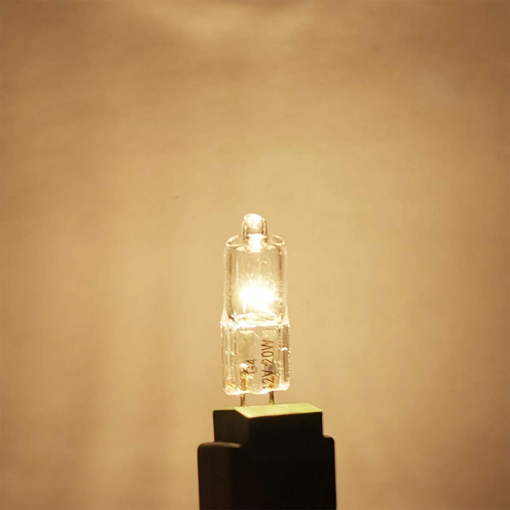 Ahevo G4 Halogen T3 10 Watt 140Lm G4 Bi-Pin Bulb Ac/Dc12 Volt For Under Cabinet Puck Light, Chandeliers, Track Lighting, 10W 12V
