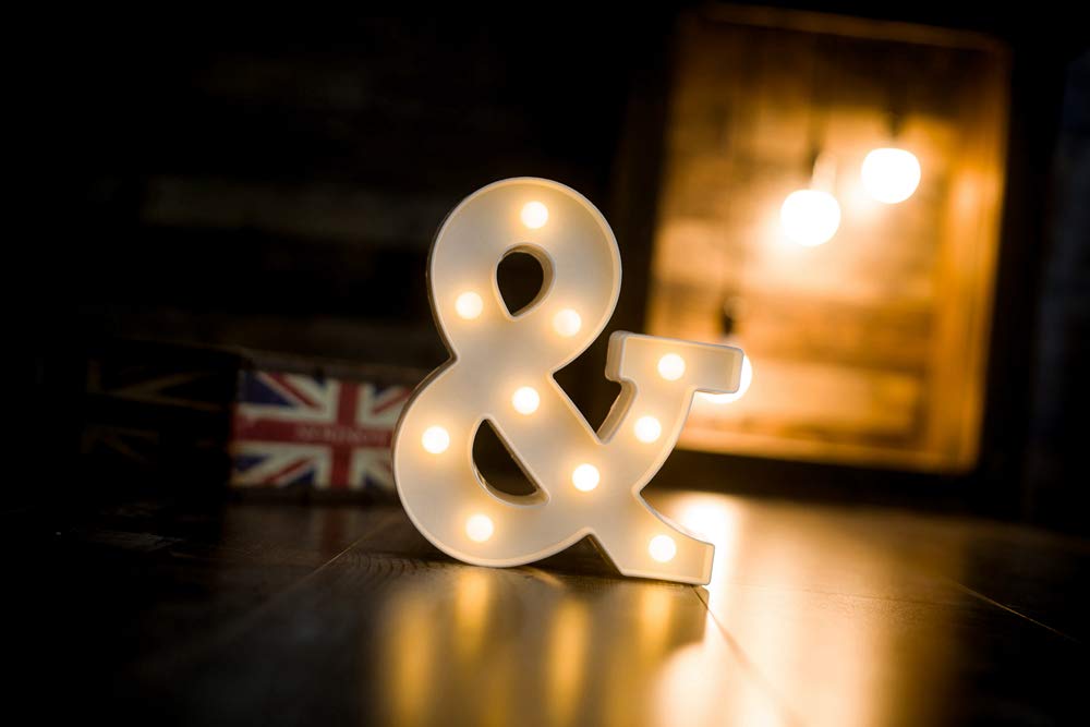 Foaky LED Letter Lights Sign - Battery Powered Plastic Night Light for Wedding/Birthday Party Decoration