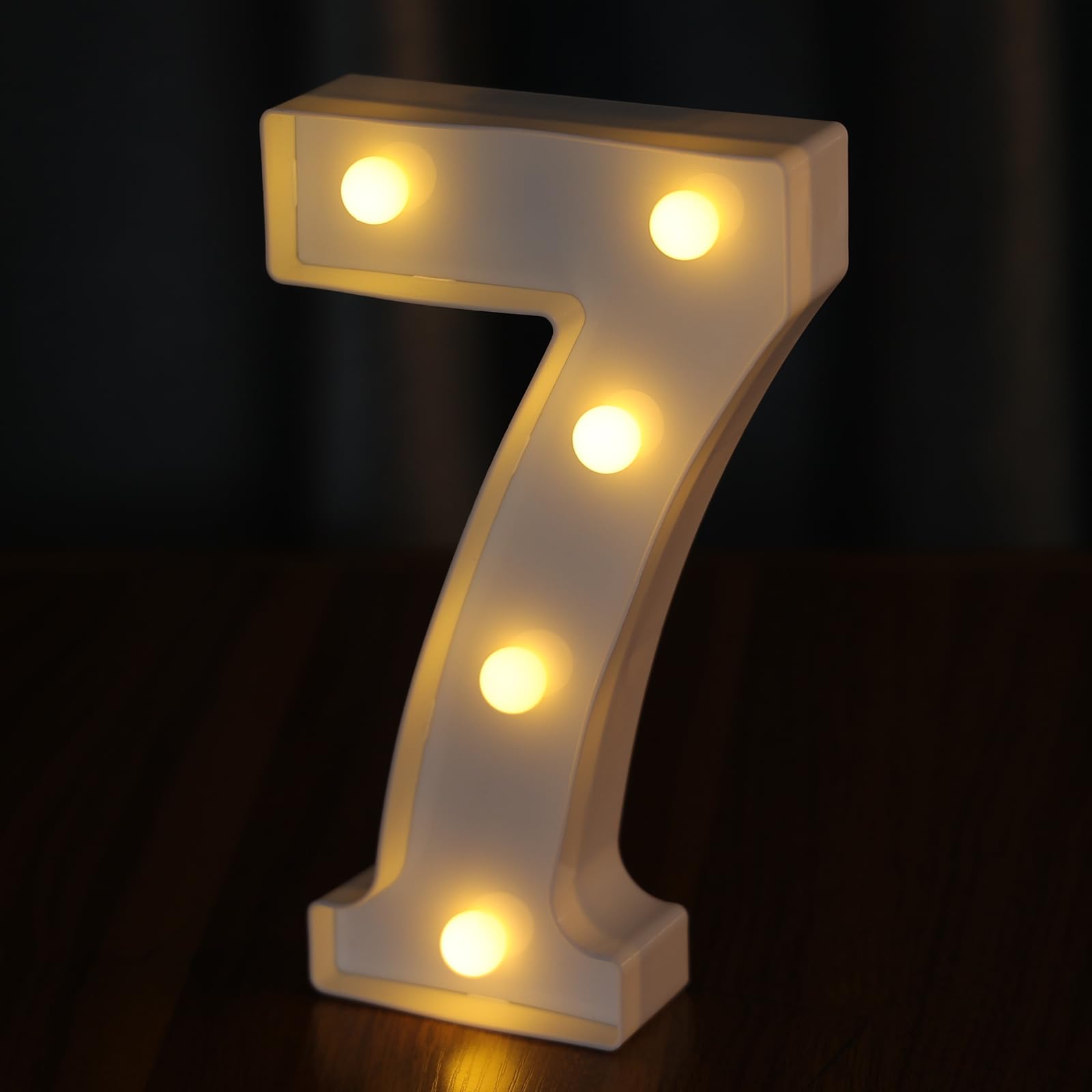 IFDGCTK Light Up Number 7, Battery Powered Decorative LED Light, Warm Light Color, Plastic Material for Home Decor and Parties