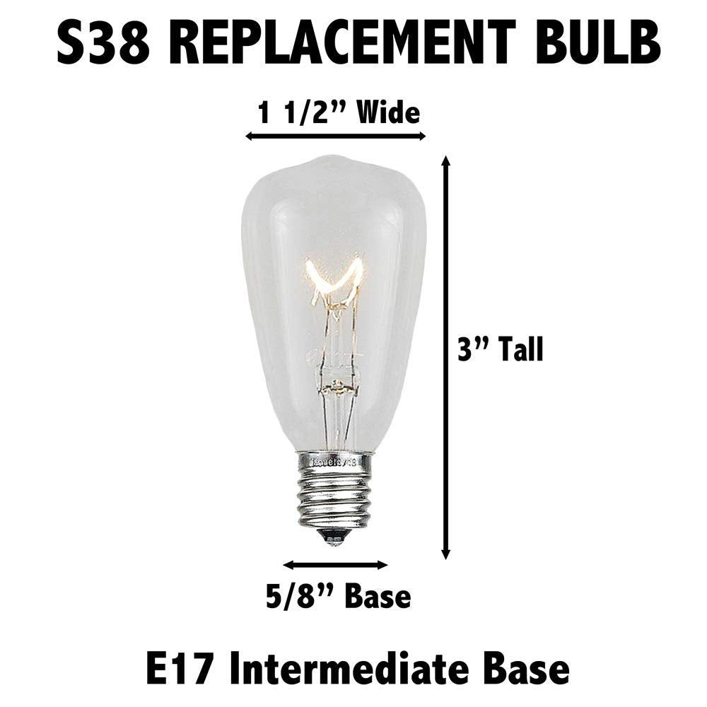 Novelty Lights Incandescent St38 Edison Replacement Bulbs - Outdoor Individual Bulbs For Events, Holiday Parties, Patios, And Mo
