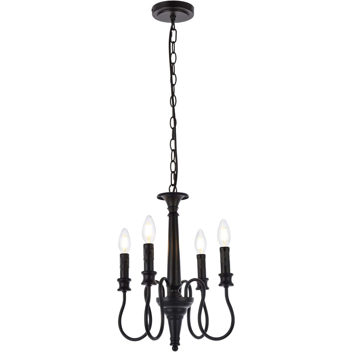 Living District Indoor Modern Home Decorative Bright Ceiling Flynx 4 Lights Pendant in Black
