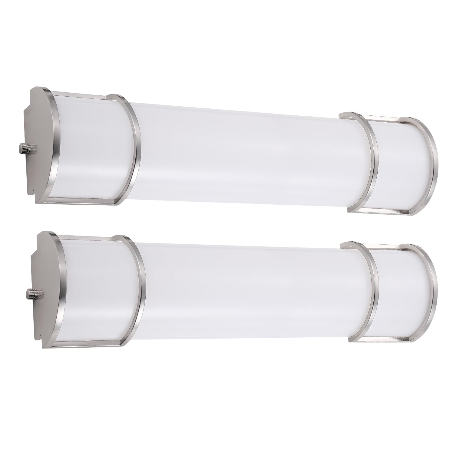 ASD LED Flush Mount Vanity Light Fixture, 25W 1950LM, Dimmable, 24 Inch, Brushed Nickel, 2 Pack