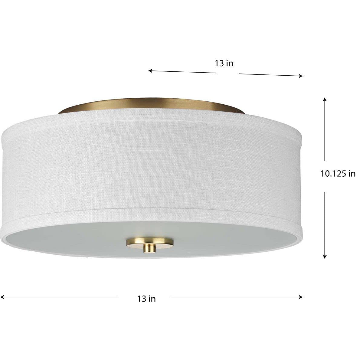 Inspire Collection 2-Light Summer Linen Shade New Traditional Flush Mount Light Satin Brass