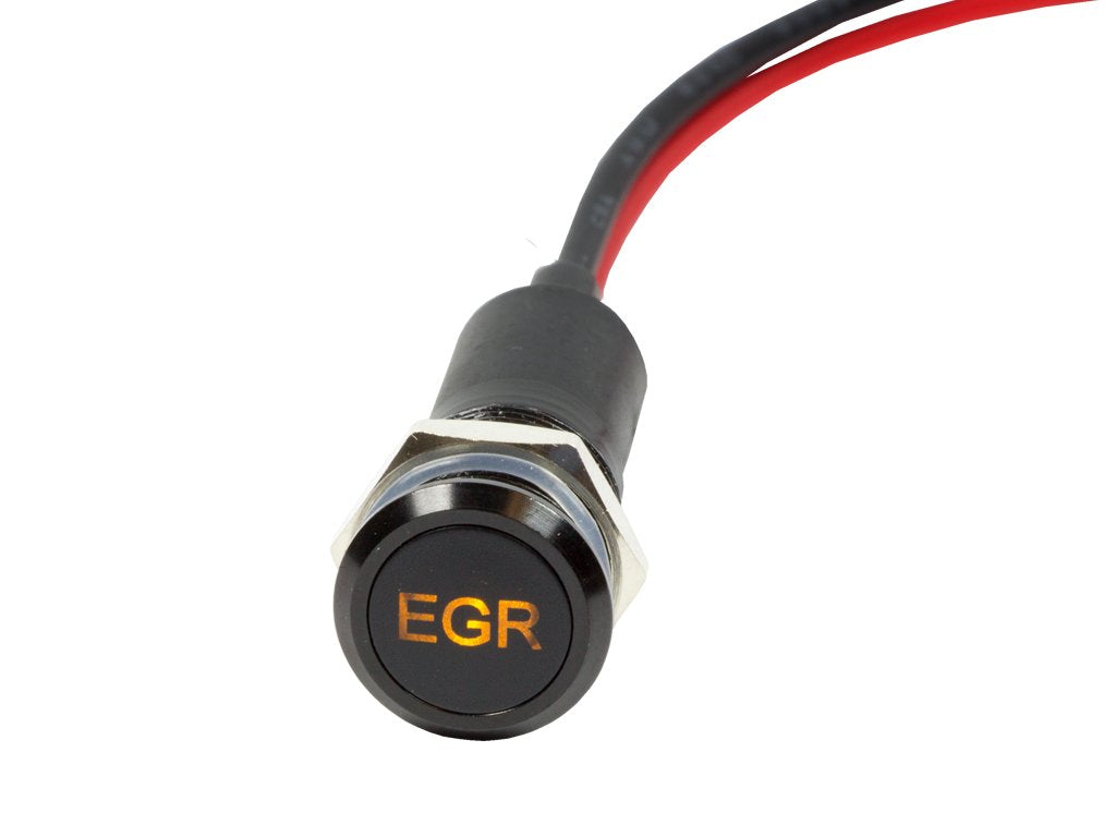 Alpinetech Plb12Ms 12Mm 12V Led Metal Signal Indicator Dash Light - Egr Warning