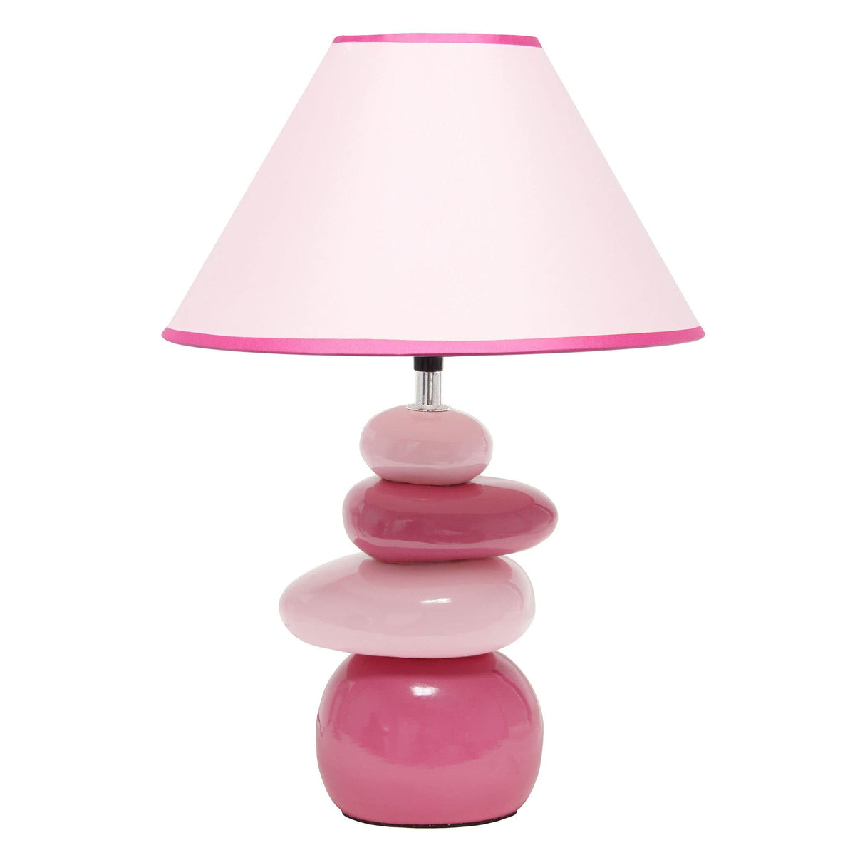 Creekwood Home Priva 17.25&quot; Contemporary Ceramic Stacking Stones Table Desk Lamp