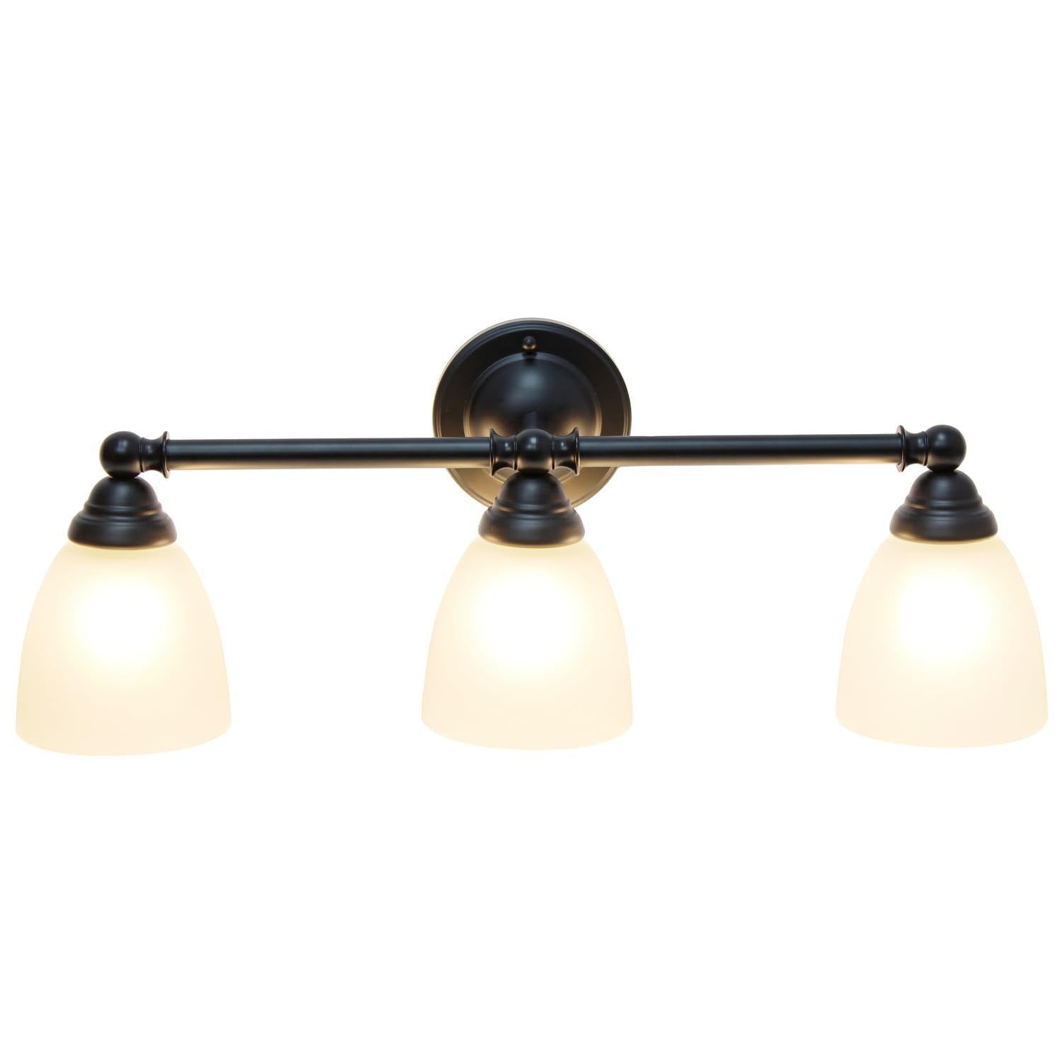 All The Rages Essentix 3-Light Metal & Glass Vanity Fixture In Black