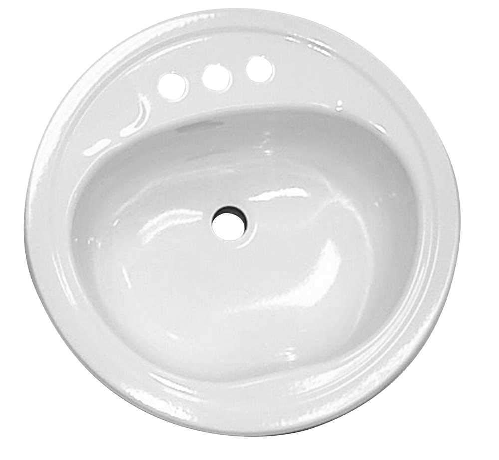 Bootz Industries Bathroom Sink Round Steel 19in White GID-111000