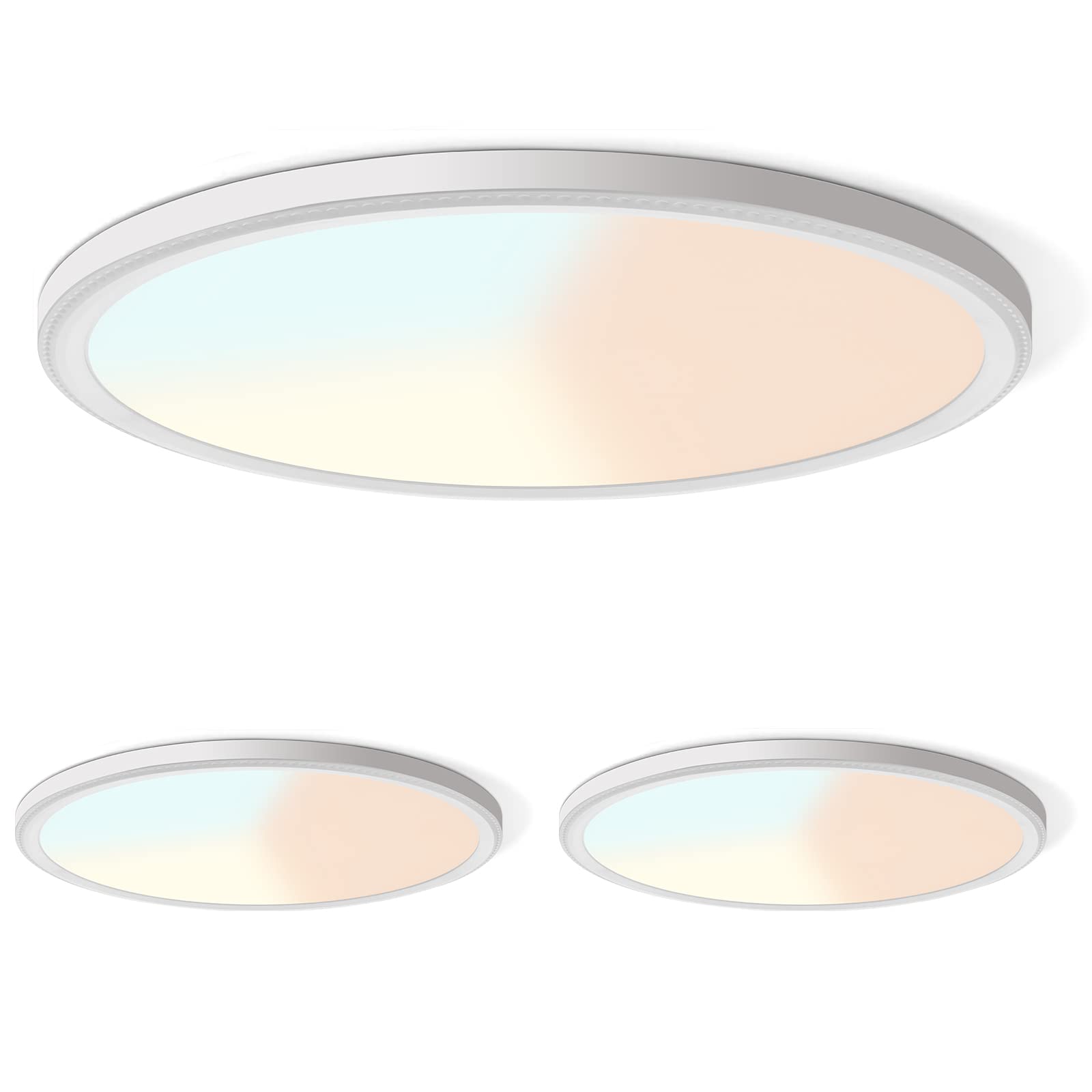 LZHOME 2Pack LED Ceiling Light, 42W 4500LM, Ultra-Thin, 15.8 Inch, 3CCT Selectable, Flush Mount, White