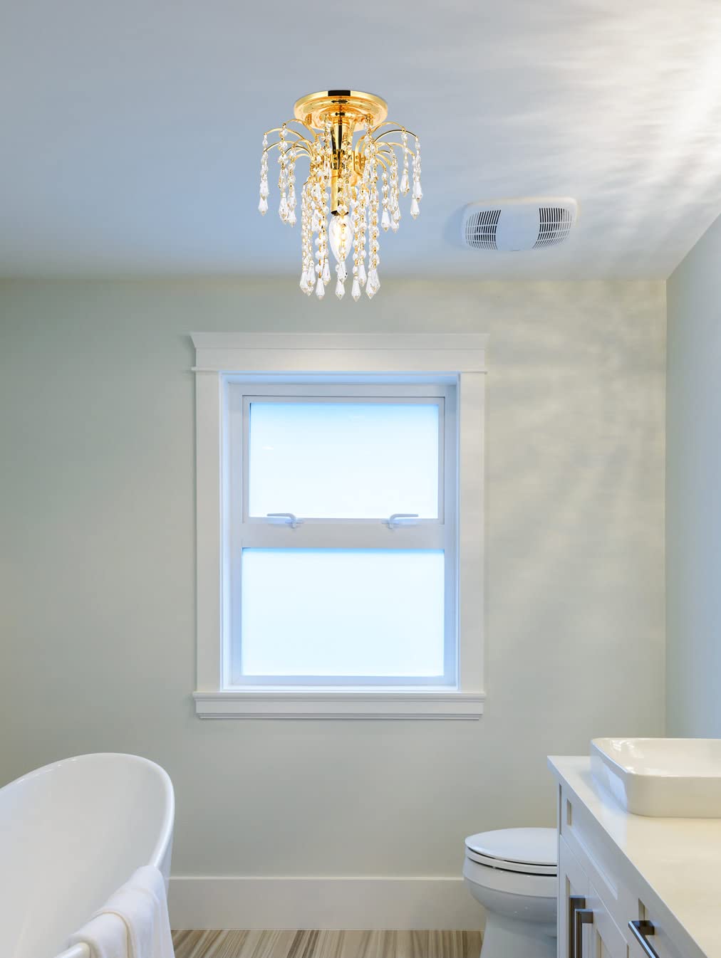 Falls - One Light Flush Mount-Chrome Finish-Royal Cut Crystal Type