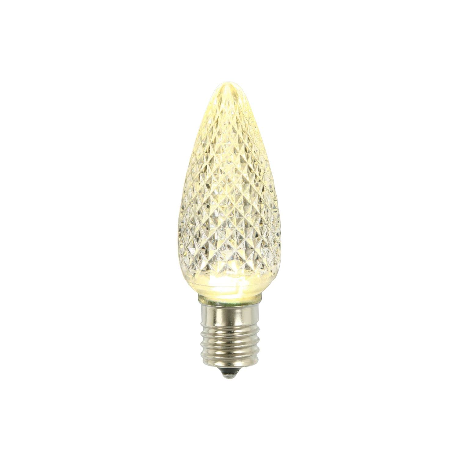 Vickerman C9 LED Warm White Faceted Twinkle Replacement Bulb, Package of 25