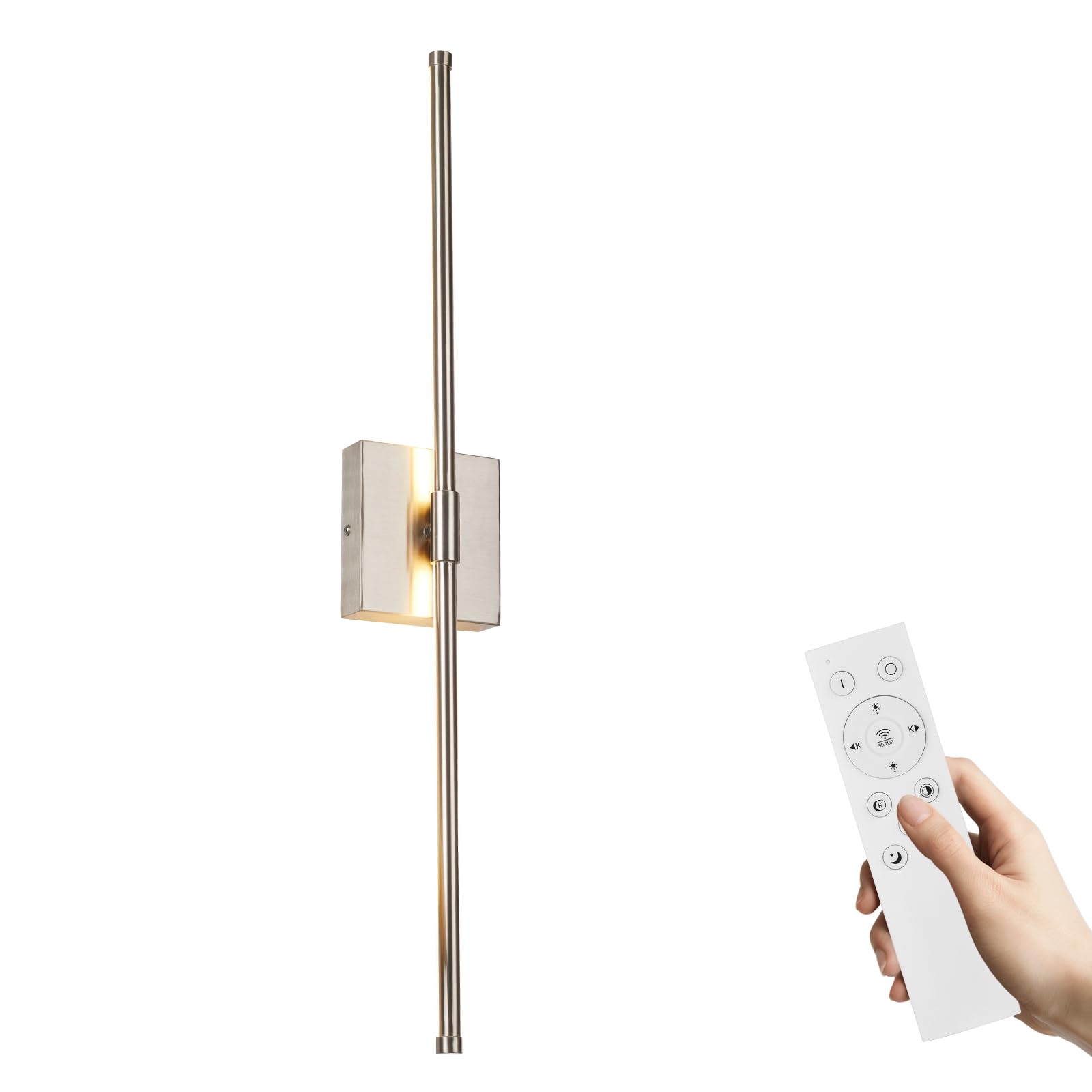 Goosebrite LED Wall Sconces Set of Two, Dimmable, Remote Control, 5 Colors, Oil-Rubbed Bronze, Hardwired, 3000K-6500K