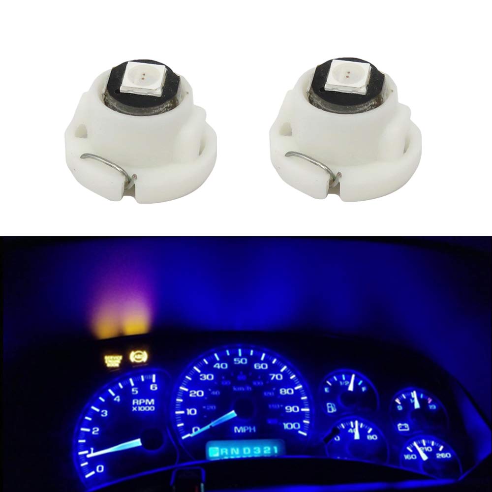Wljh 10X Blue T4.7/T5 Neo Wedge 3030Smd Chip 12Mm Base Led Car Instrument Cluster Dashboard Gauge Bulb Hvac Ac Heater Climate Co