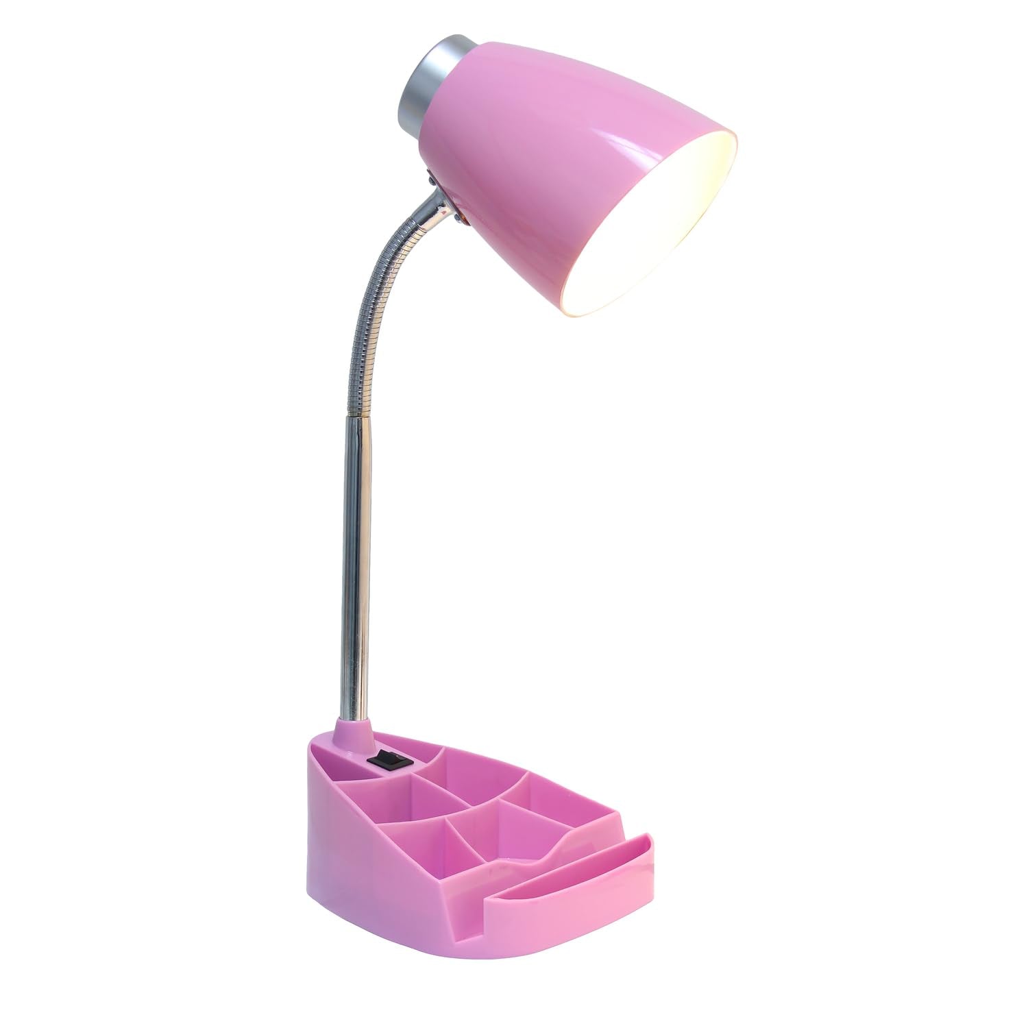 All The Rages Creekwood Home 18.5'' Pink Flexible Gooseneck Organizer Plastic Desk Lamp