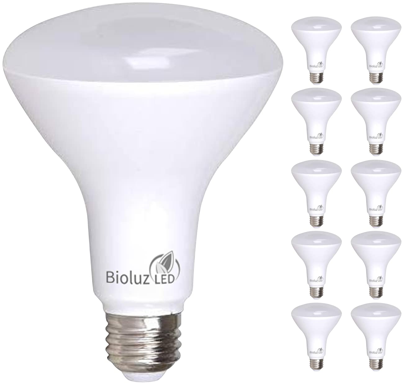 Bioluz Led 10 Pack 90 Cri Br30 Flood Light Bulbs Indoor Outdoor Instant On Dimmable Cool White 4000K 65-95 Watt Replacement Usin