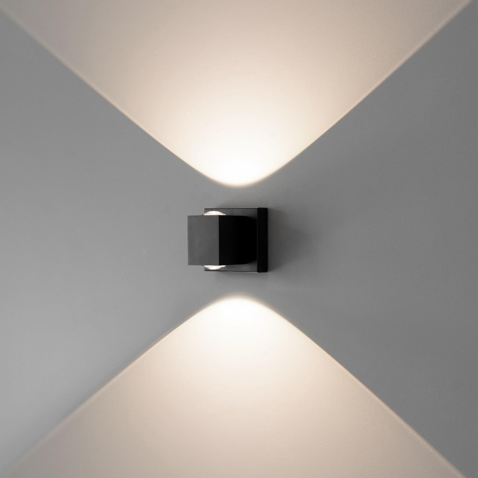 Tubicen Wall Sconces Indoor Hardwired Dimmable Movie Theater Sconces Lighting Square Modern 10W Bright LED Up and Down Wall Lights for Living Room Hallway Stairway 3000K Wide Area Illumination