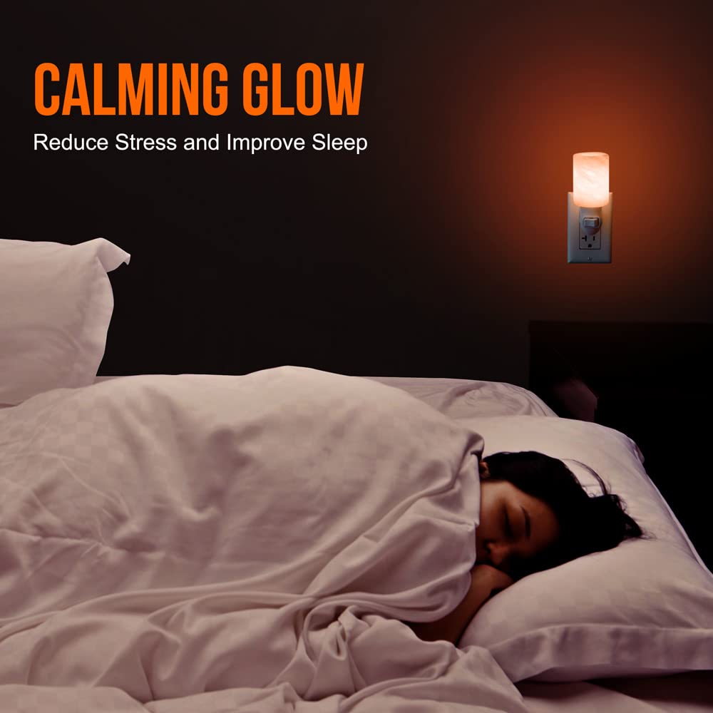 Aultra Salt Lamp Night Light With Himalayan Natural Crystal Salt Color Lights - Ul Listed Plug For Lighting Bedrooms Or Bathroom