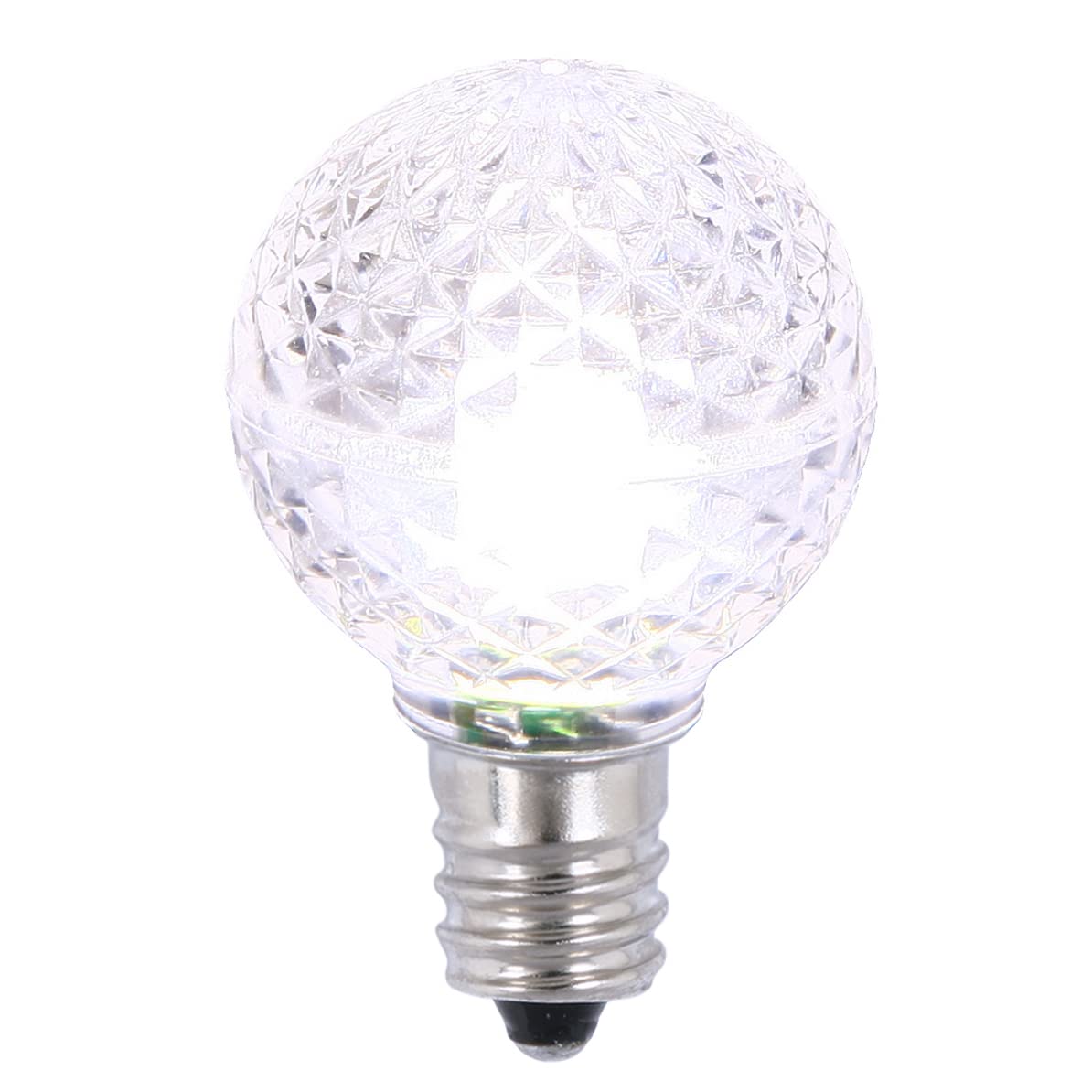 Vickerman G30 LED Purewht Bulb E12 Nickel Base.45W, Package of 25
