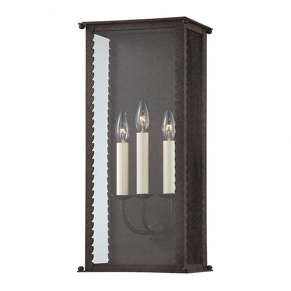 Troy Lighting Zuma 21.25 Exterior Wall Lantern | French Iron Finish | Clear Glass | Nature-Inspired Wall Lantern | Made of Alumi