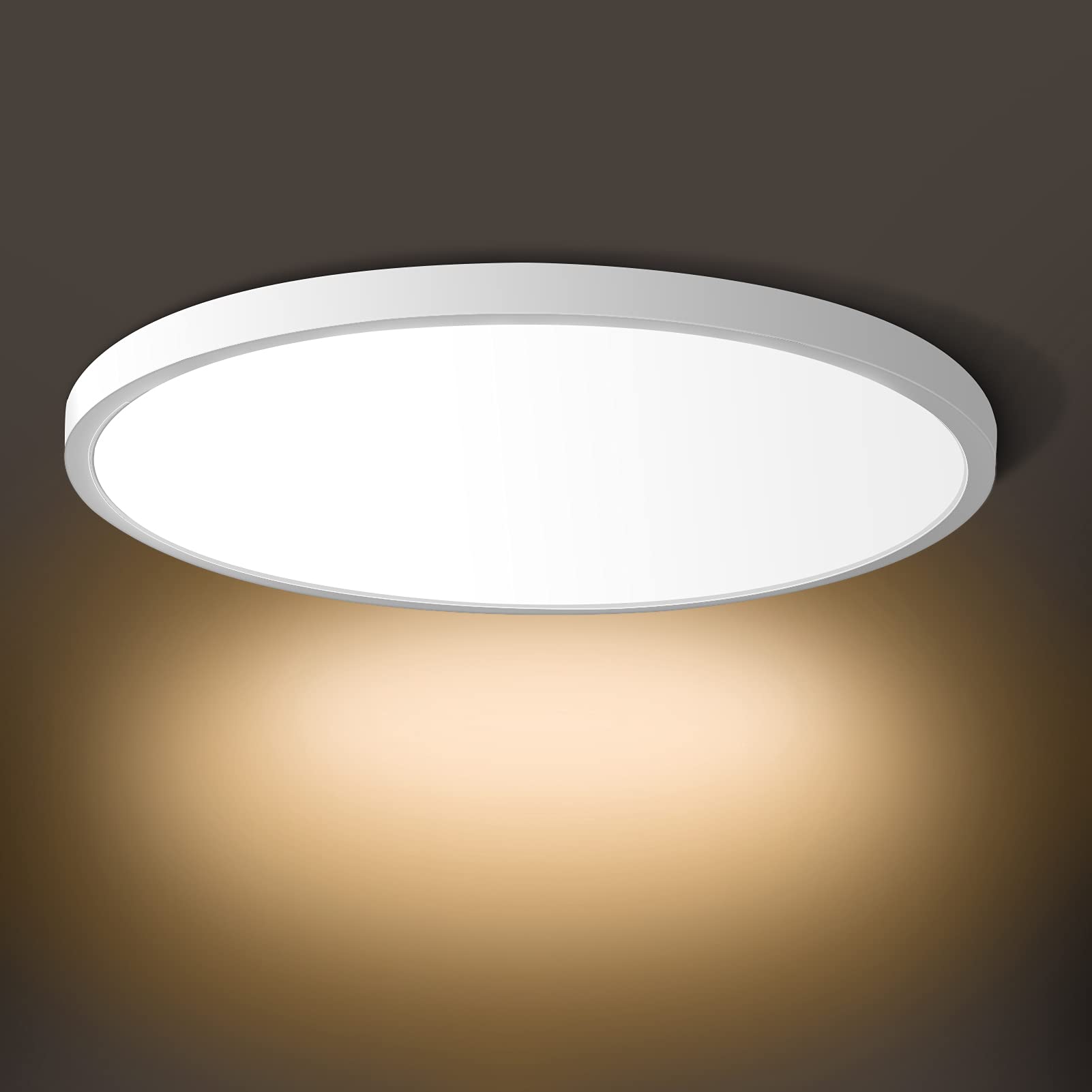 inShareplus LED Flush Mount Ceiling Light 24W Warm White 12 Inch Plastic 3200LM for Bathroom Kitchen Bedroom Living Room