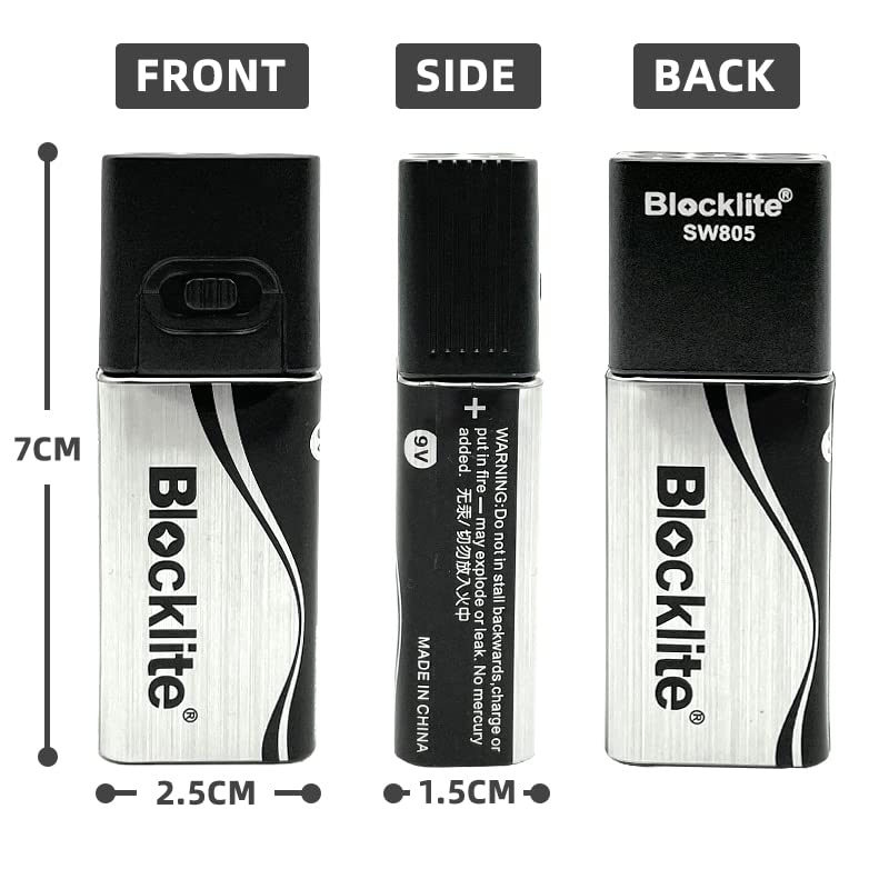 BLOCKLITE 2 Pack LED Mini Flashlights - High Lumens, Compact, Black, Portable, Replaceable Battery, Perfect for Camping and Halloween Gifts