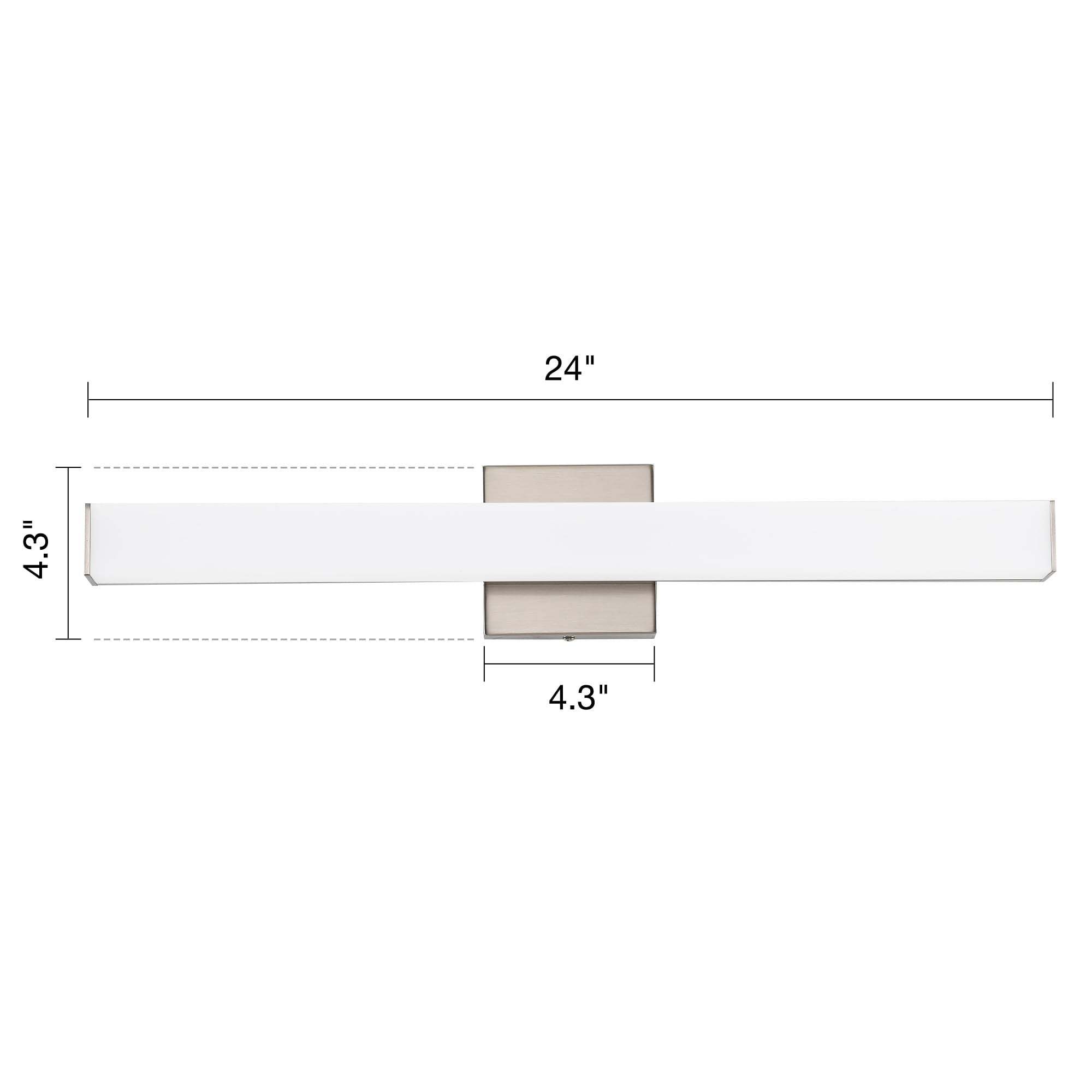 YHTlaeh Bathroom Vanity Light Brushed Nickel LED 24 Inch 14W 4000K Dimmable Wall Bar Fixture Model 7610