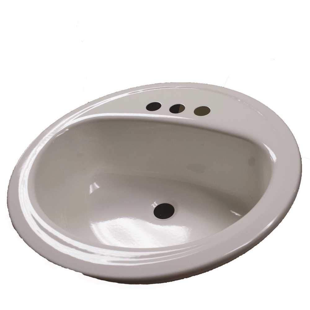 Bootz Industries Bathroom Sink Round Steel 19in White GID-111000