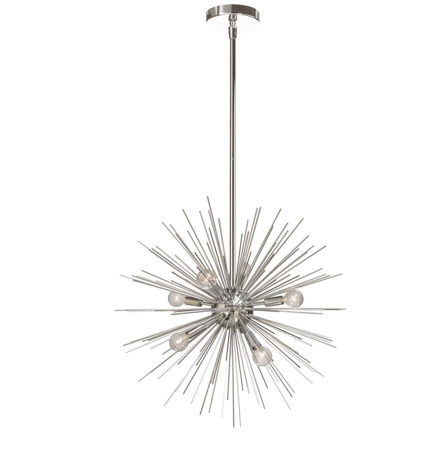 Dainolite 6Lt Pendant, Silver & Polished Chrome Finish