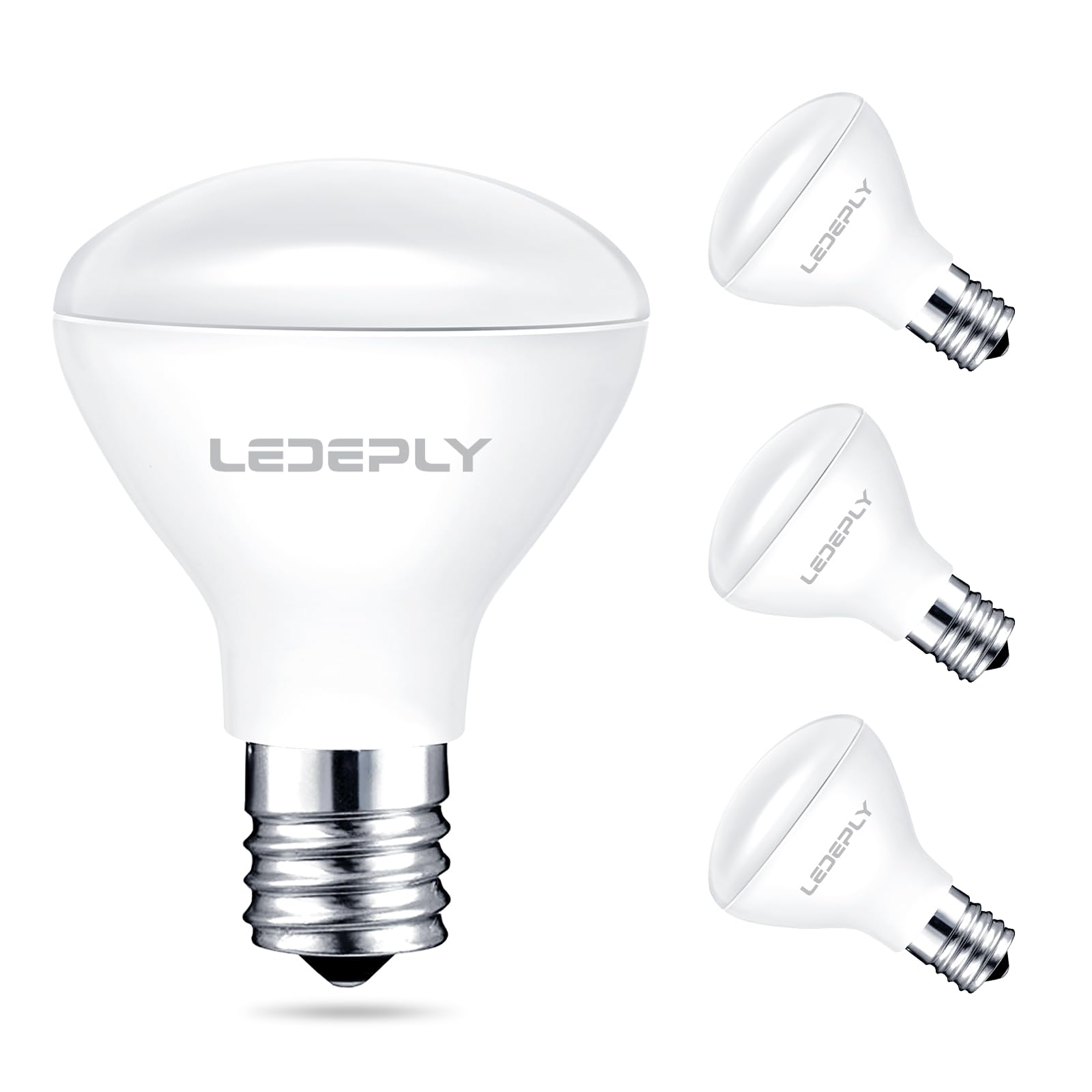 Ledeply R14 Led Bulb, 4W=40W, Dimmable, E17 Base, Mini Led Reflector Floodlight Bulb, 400 Lumens, 2700K Warm White, 4 Pack