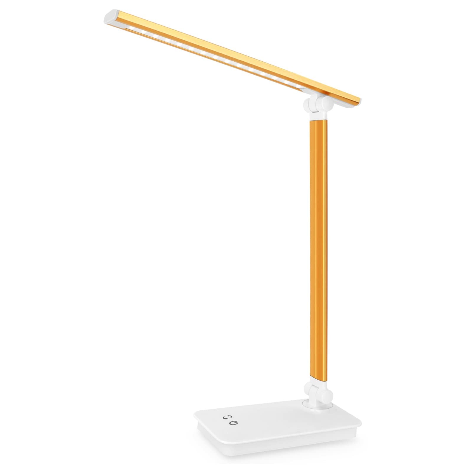 LED Desk Lamp with USB Charging Port Dimmable Eye Caring Table Lamp for Home Office, Touch Control with 5 Lighting Modes 3 Level