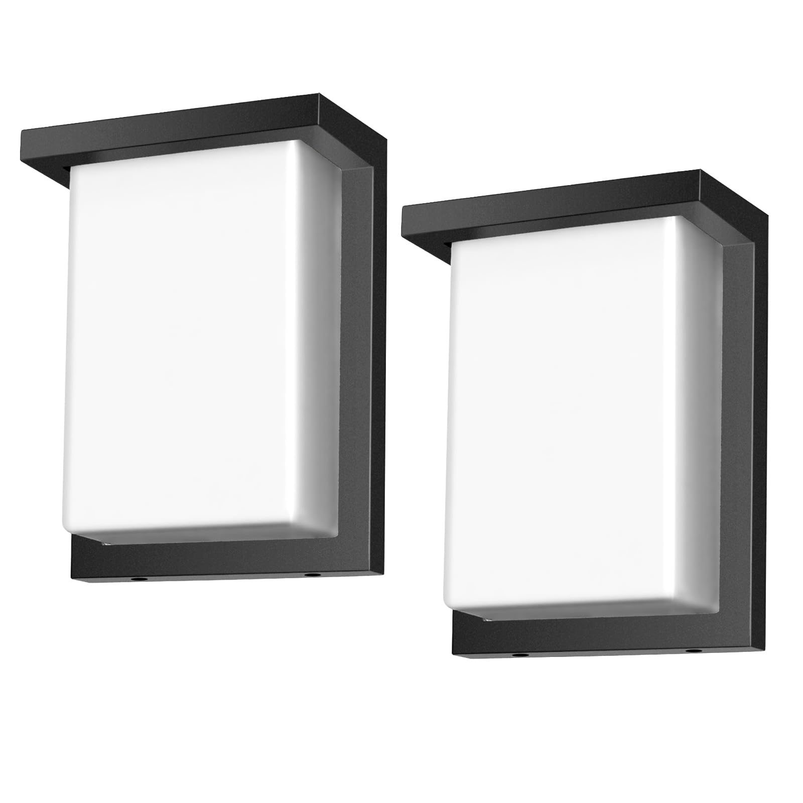 Tesjaso LED Outdoor Wall Porch Light 2 Pack 3000K 4000K 5000K Adjustable Waterproof Modern Wall Sconce Aluminum Exterior Light F