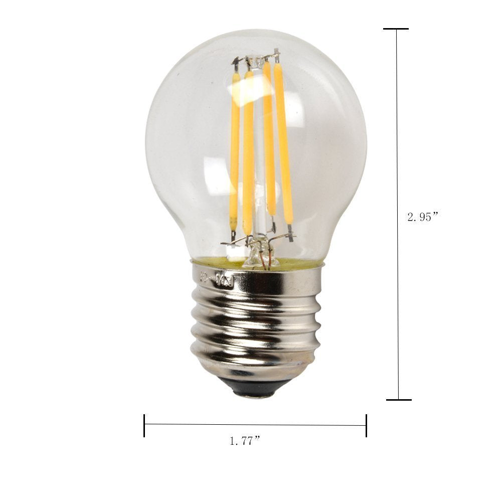 CTKcom Dimmable LED Edison Bulb 4W 400LM Warm White 2700K Glass 4 Pack Yellow