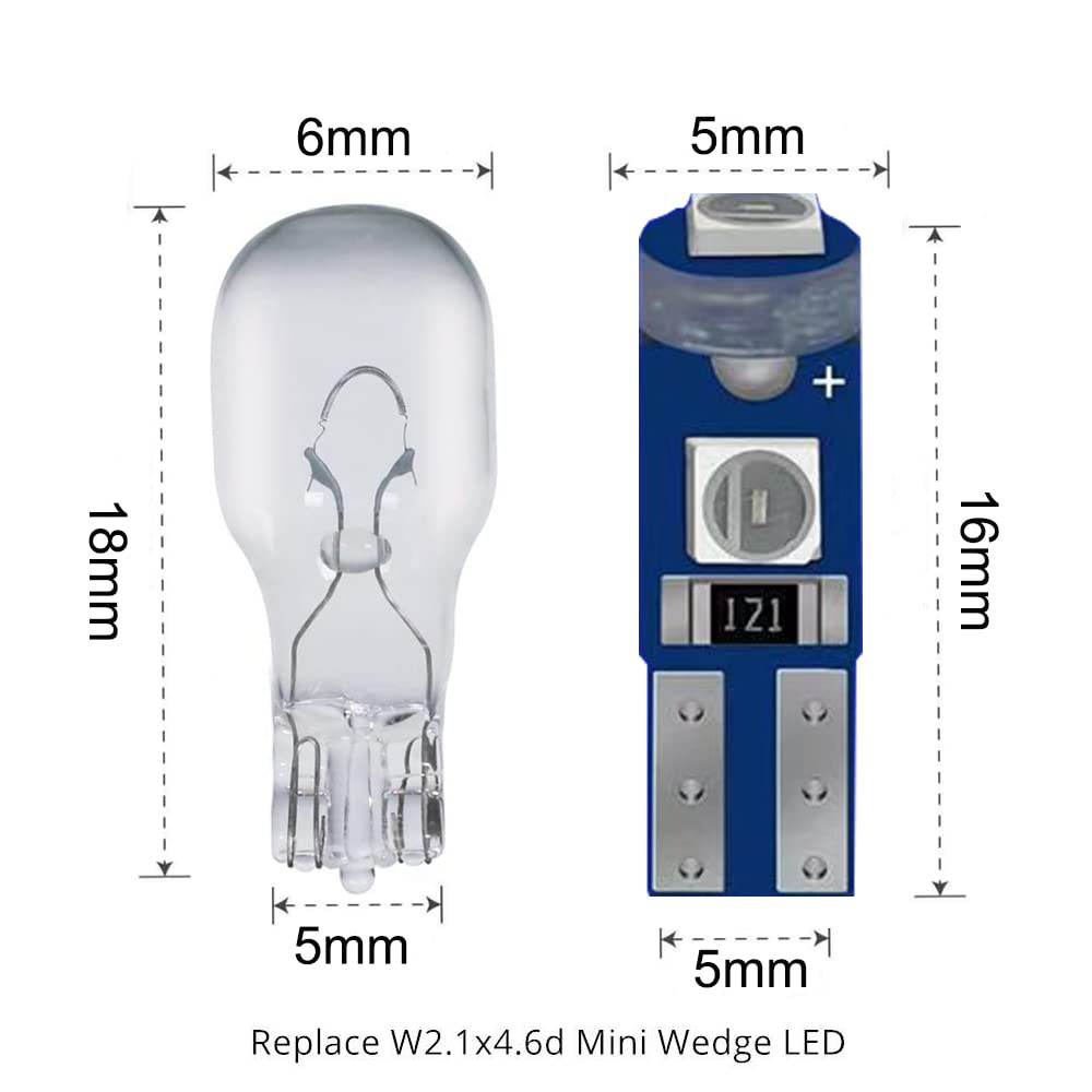 Blyilyb 10-Pack Green T5 2721 37 74 Wedge Led Bulb Pc74 Twist Sockets Replacement Dash Dashboard Lights Instrument Panel Cluster Leds Lamps