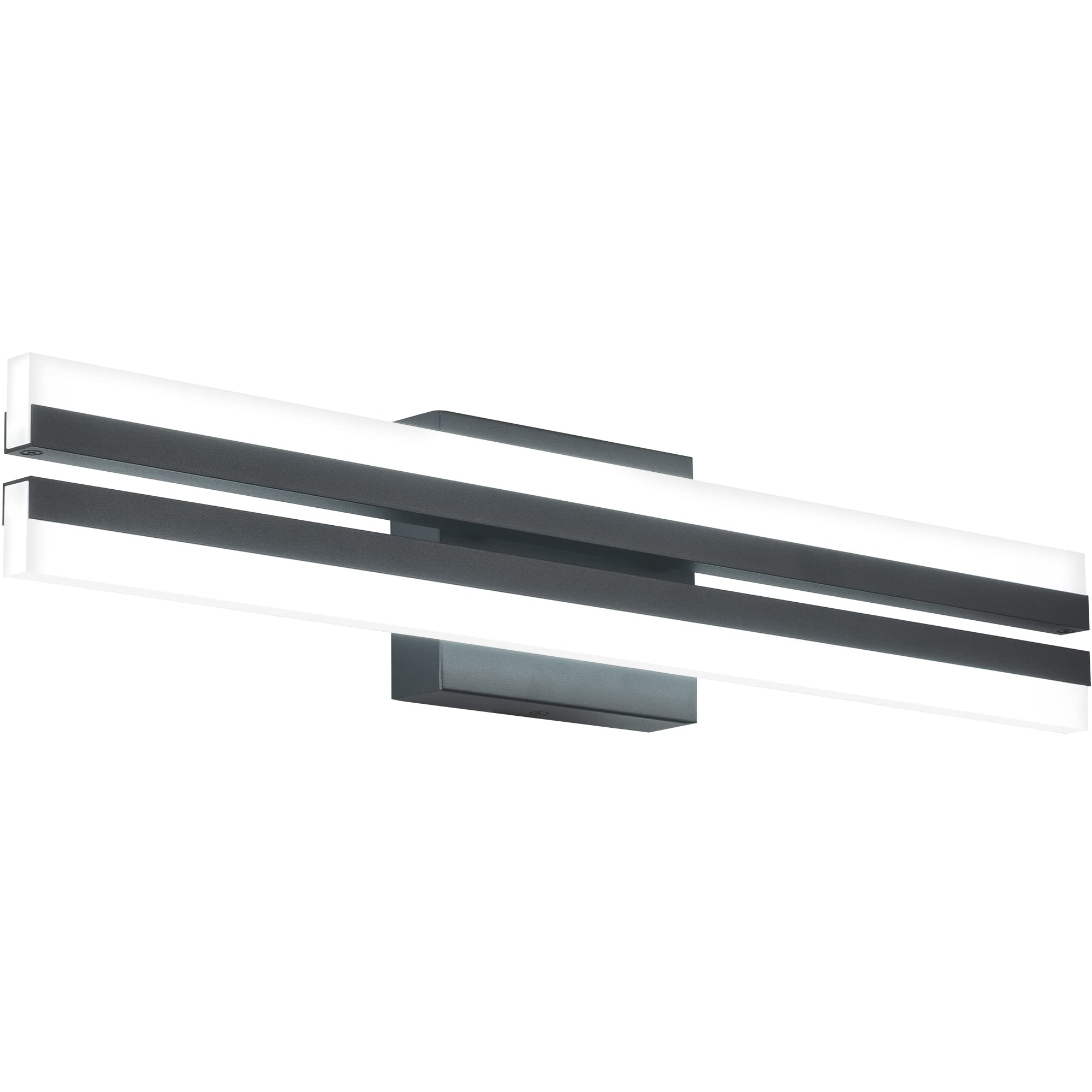 PRESDE 24in LED Bathroom Light Fixture, Modern Black Dimmable Vanity Light, Model VES674, Cold White 6000K