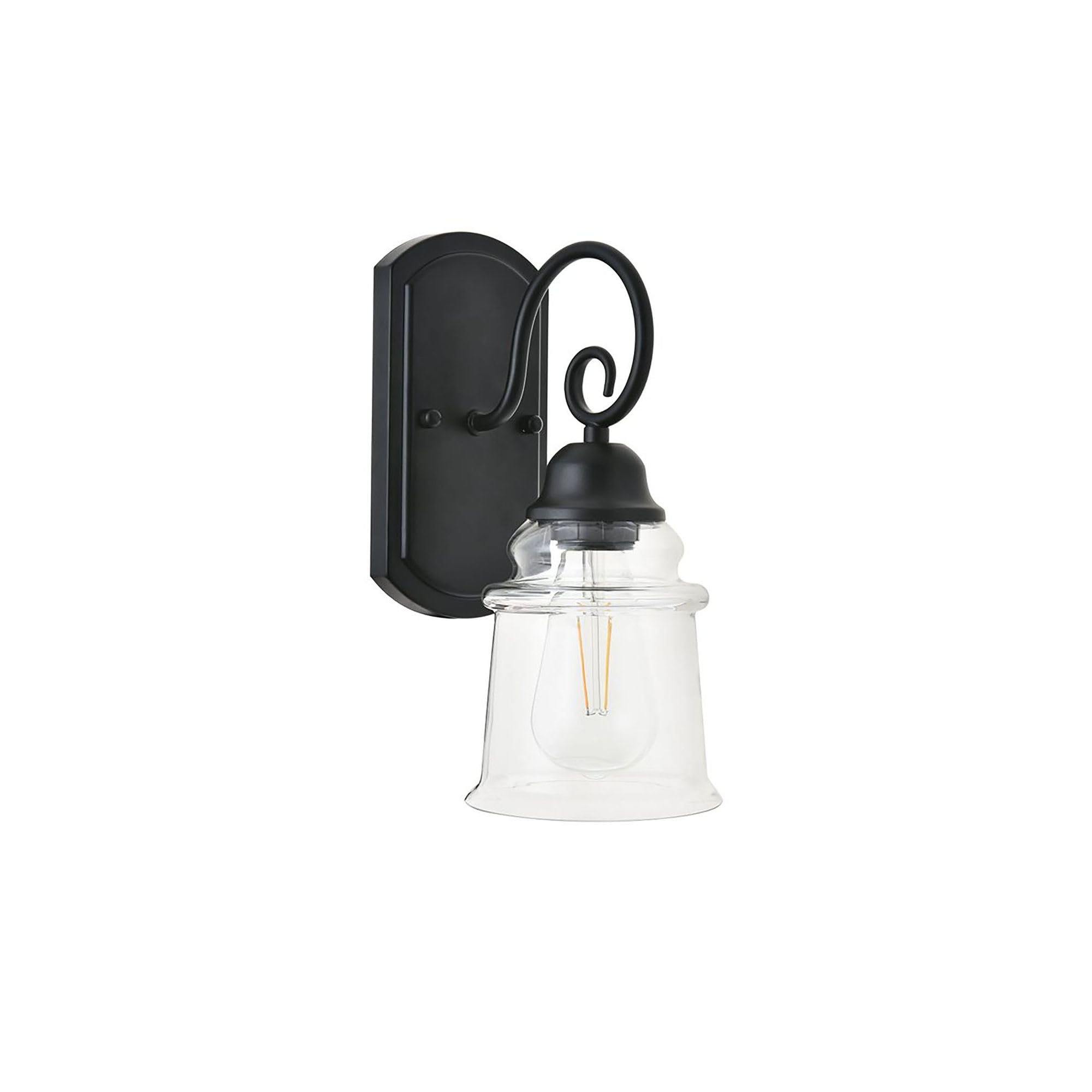Living District Indoor Modern Home Decorative Bright Ceiling Spire 1 Light Black Wall Sconce