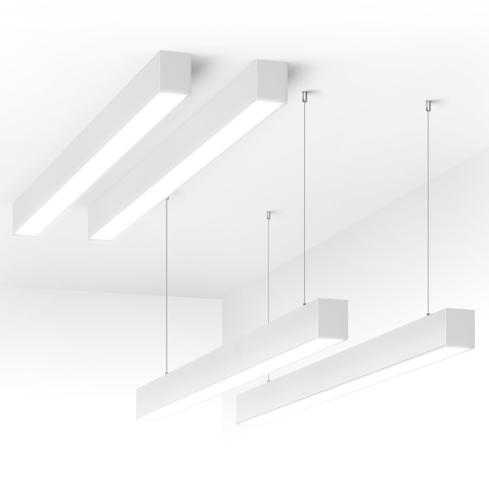 Barrina 4FT LED Linear Light, Dimmable 45W, 4500LM, 3000K-6000K Color Changing, 4 Packs, White, Model LN-