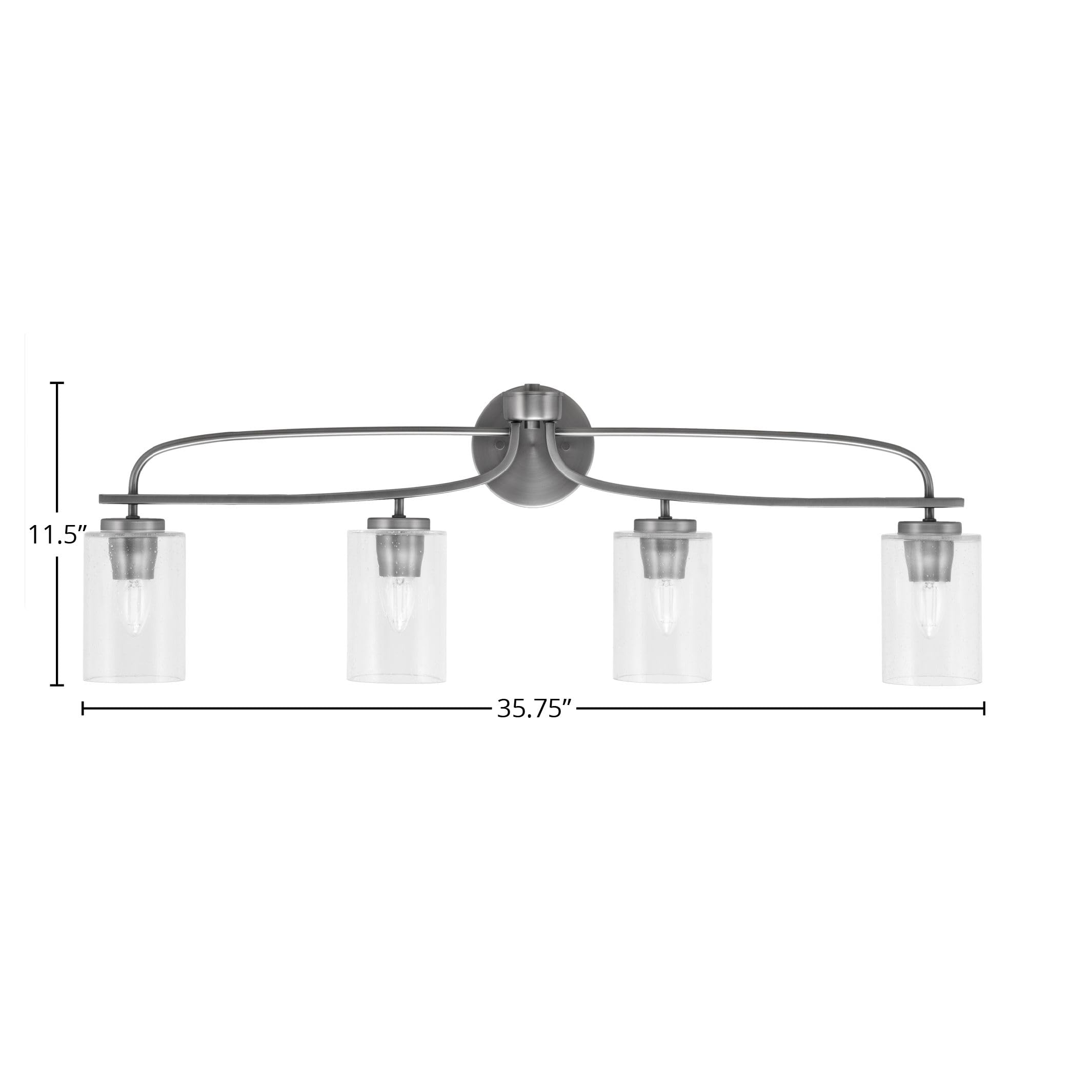 Cavella 4 Light Bath Bar In Graphite Finish With 5" Smoke Textured Glass