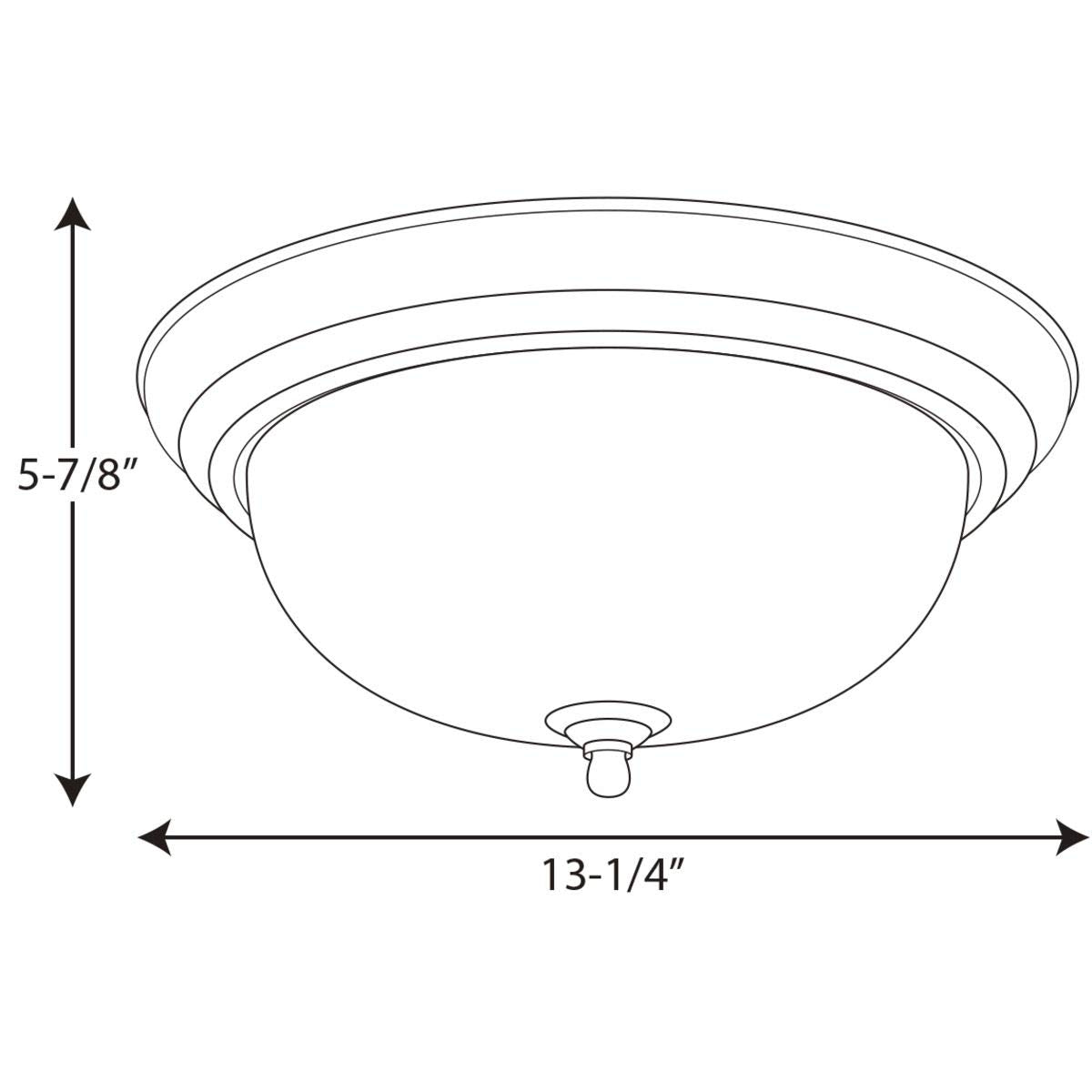 Two-Light Dome Glass 13-1/4'' Close-To-Ceiling