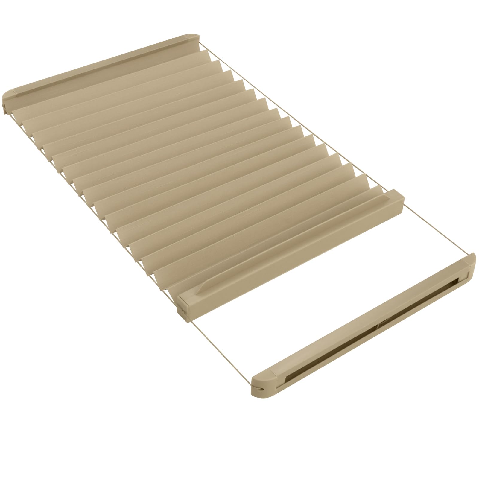 NOVINO RV Thin Pleated Shade Replacement for Lippert Entry Doors, 12" x 21", Cappuccino, Model RS-042, Privacy & Sun Blocker