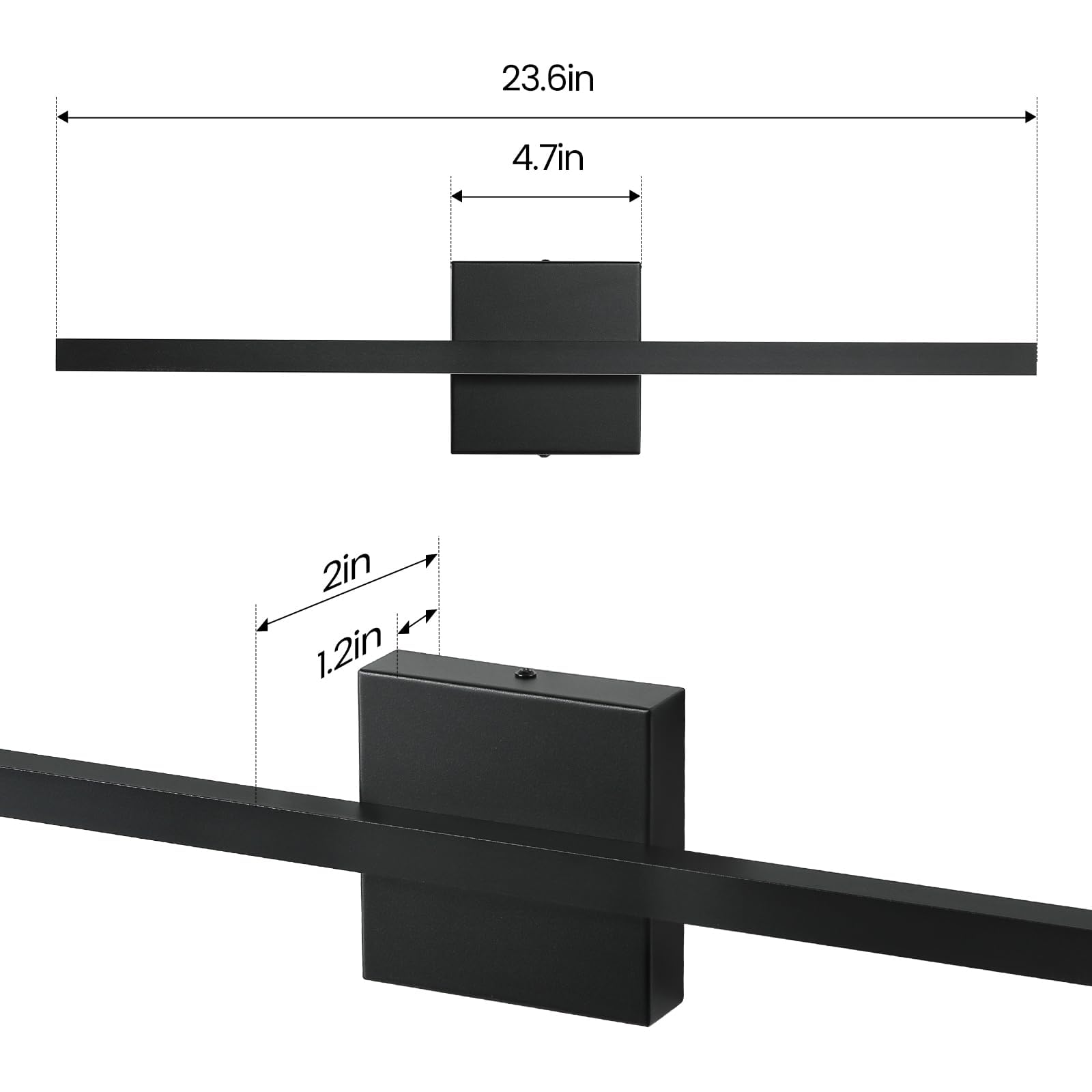 Epinl Black Vanity Light Fixtures For Bathroom - 23.6 Inch Dimmable Modern Bathroom Light Fixture Over Mirror 5Cct Adjustable Wall Sconce Lighting Fixture Led Vanity Lights Bar