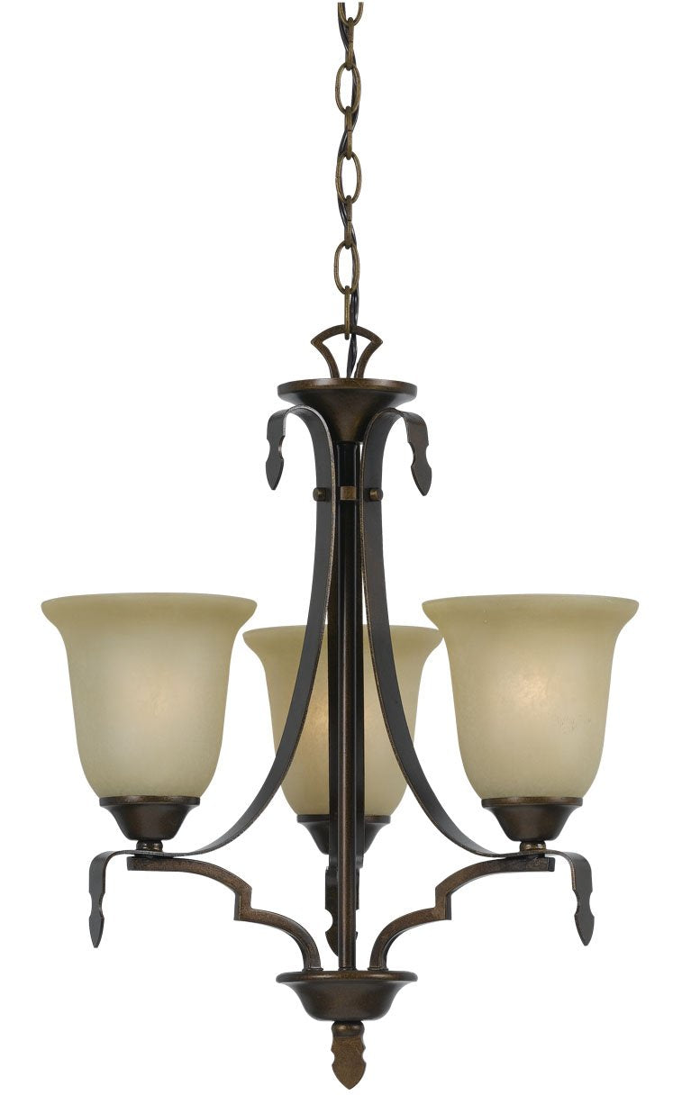 Cal Lighting Fx-3506/3 Traditional Three Light Chandelier From Dabois Collection In Bronze/Dark Finish, 18.00 Inches