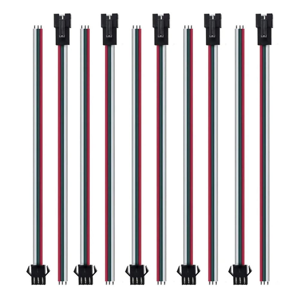 Wesiri 10 Pairs 3Pin Jst Sm Female/Male Connectors 15Cm 22Awg Wire For Ws2812B Ws2812 Ws2811 Sk6812 Led Strip Light