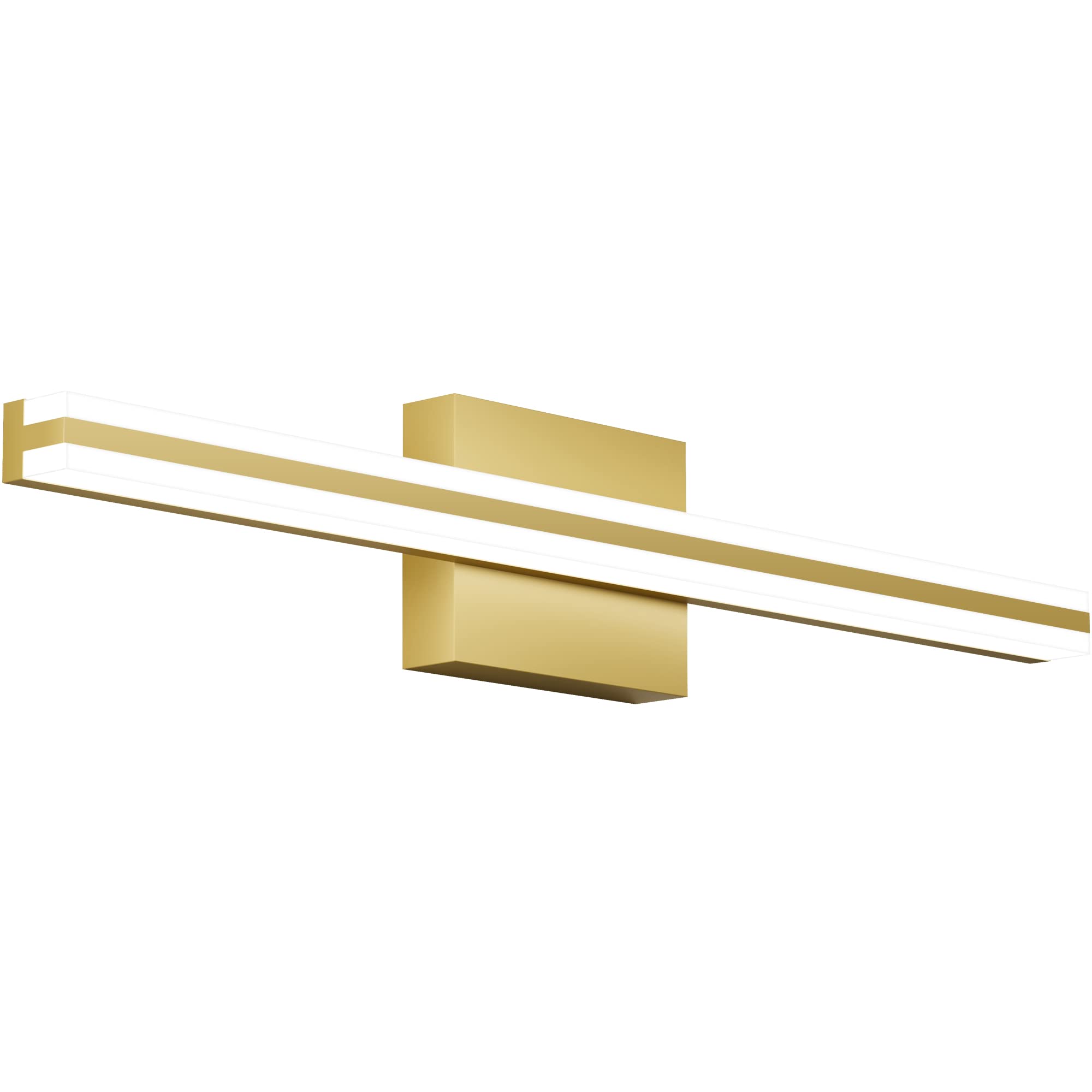 SOLFART Modern Bathroom Vanity Light Fixture Dimmable 24 Inch LED Gold Aluminum Over Mirror