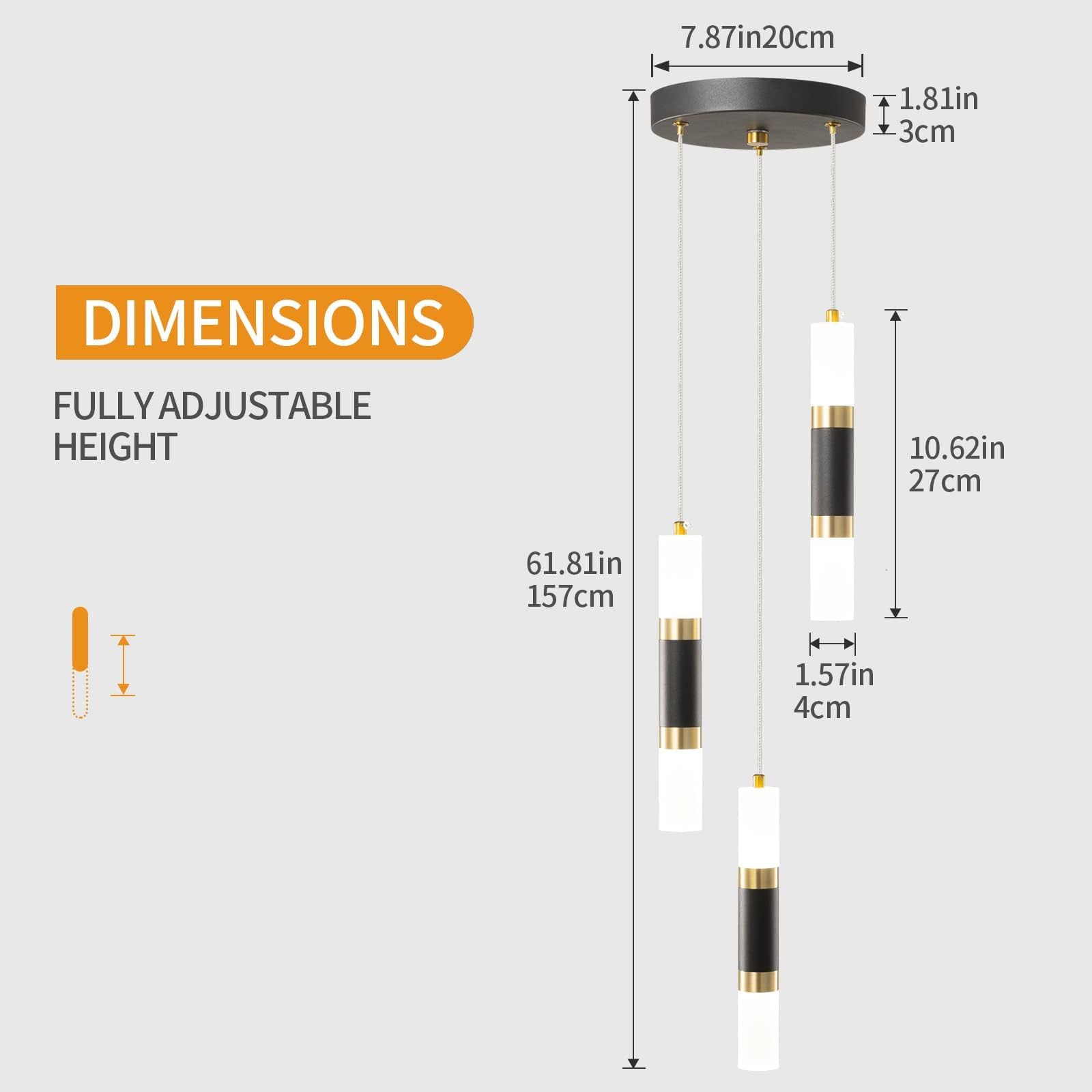 Liangmh Modern Kitchen Pendant Lighting Over Island Dimmable Led 3 Light Mini Pendant Light, Pendant Lights Kitchen Bedroom Mode