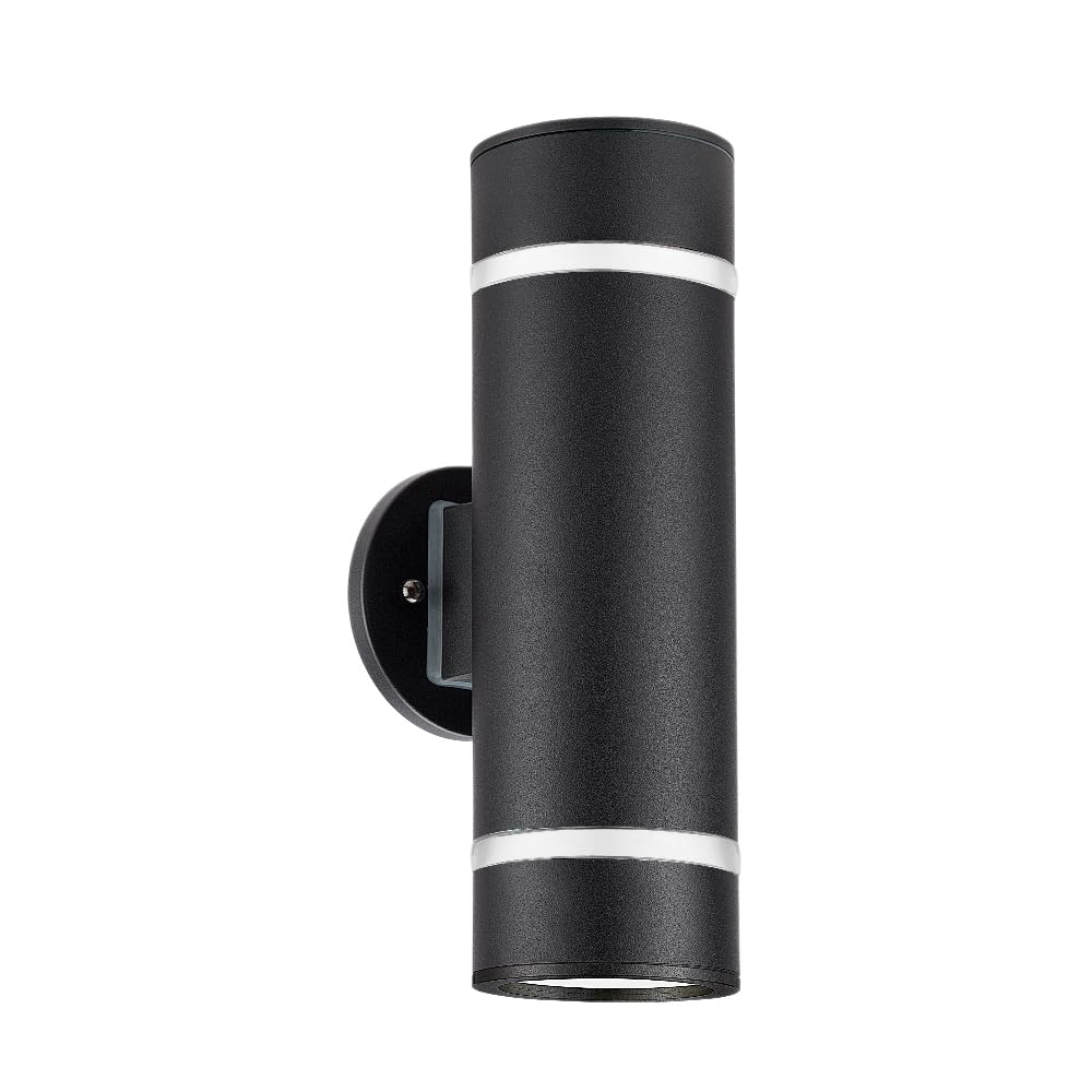 Cerdeco Stainless Steel Modern Porch Light Outdoor Wall Lighting Cylinder Wall Sconce Suitable For Garden & Patio,Black Finished