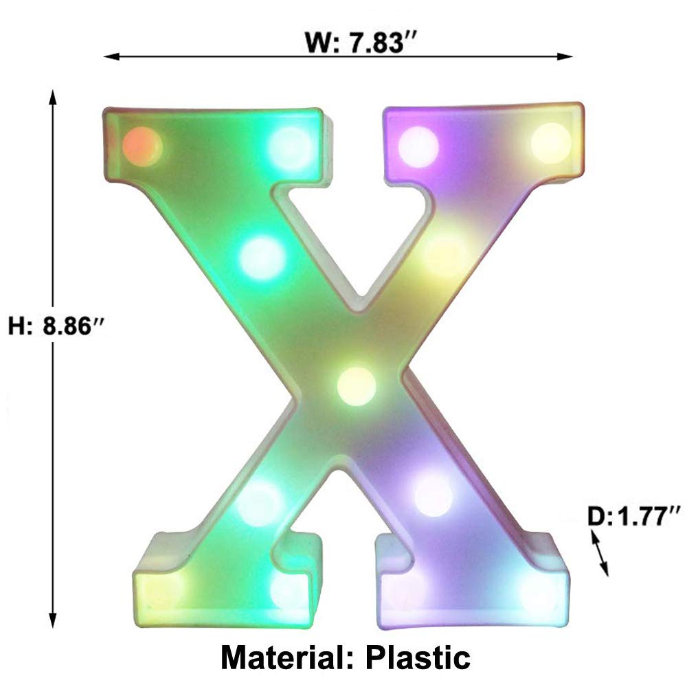 Pooqla Led Marquee Letter Lights, Remote-Controlled, Multicolor Rgb, Plastic, Model Jh-Qcbzm-24, Perfect For Home Party Decor