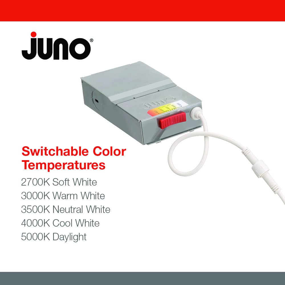 Juno Wf4 Sww5 90Cri Orb M6 Round Led Wafer Downlight, 120 Volts, Switchable Color Temperature 2700K/3000K/3500K/4000K/5000K, Tri