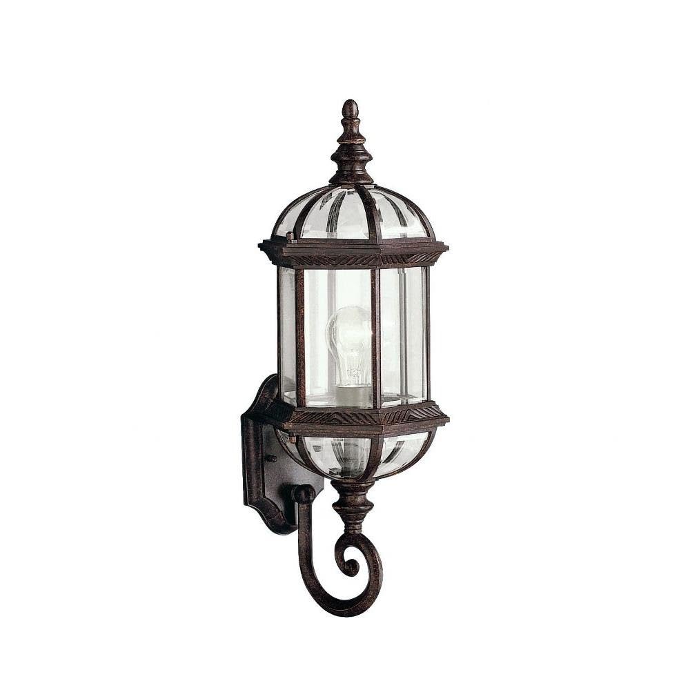 Kichler Barrie 21.75 1 Light Outdoor Wall Light with Clear Beveled Glass in Tannery Bronze, 8.25 in