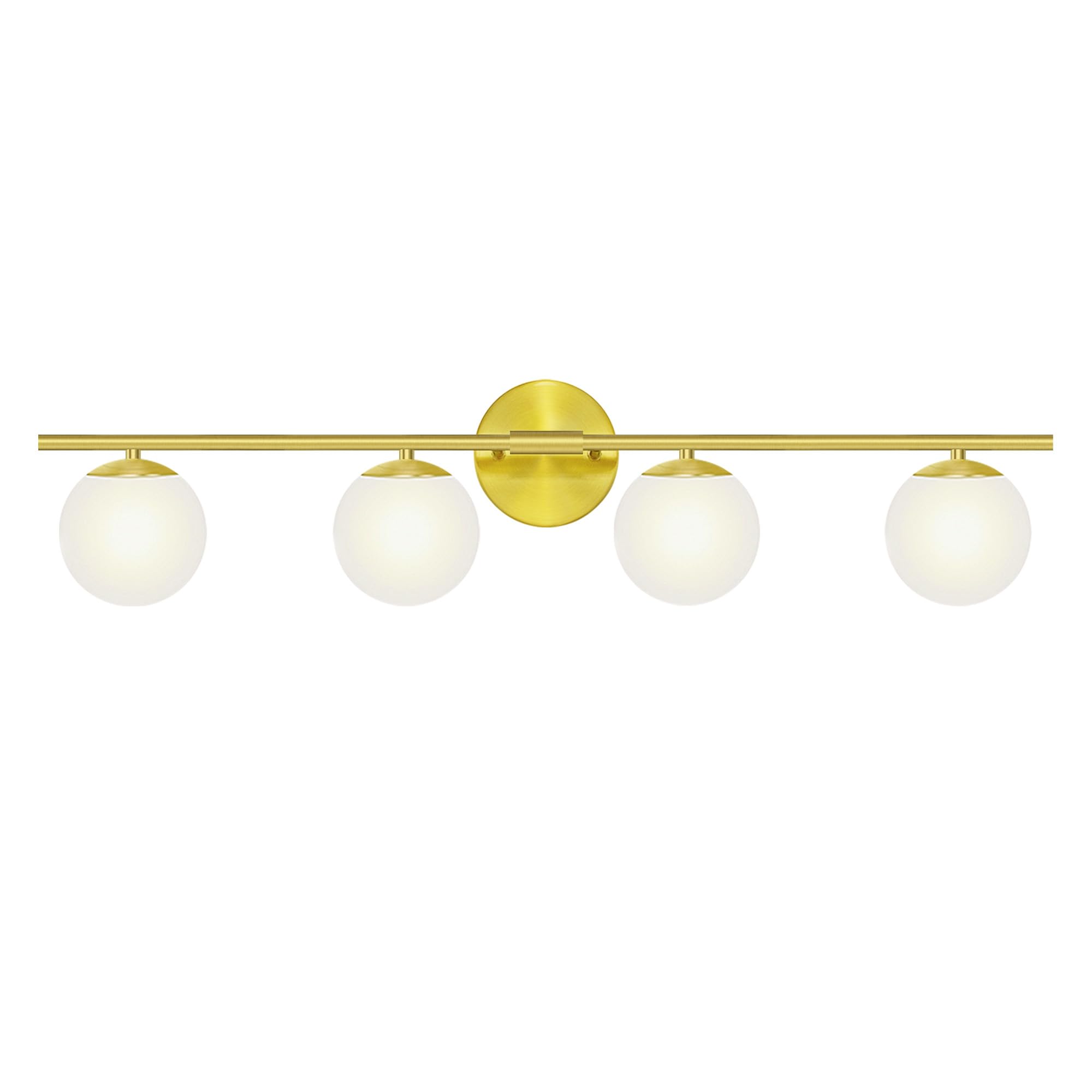 YHTlaeh Bathroom Vanity Light Fixture, Brushed Brass, Glass Shade, Modern Wall Sconce, Model 7710, Size 4T