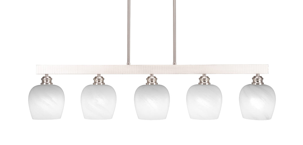 Toltec Lighting Edge 5 Light Billiard/Island in Brushed Nickel (1185-BN-4811)