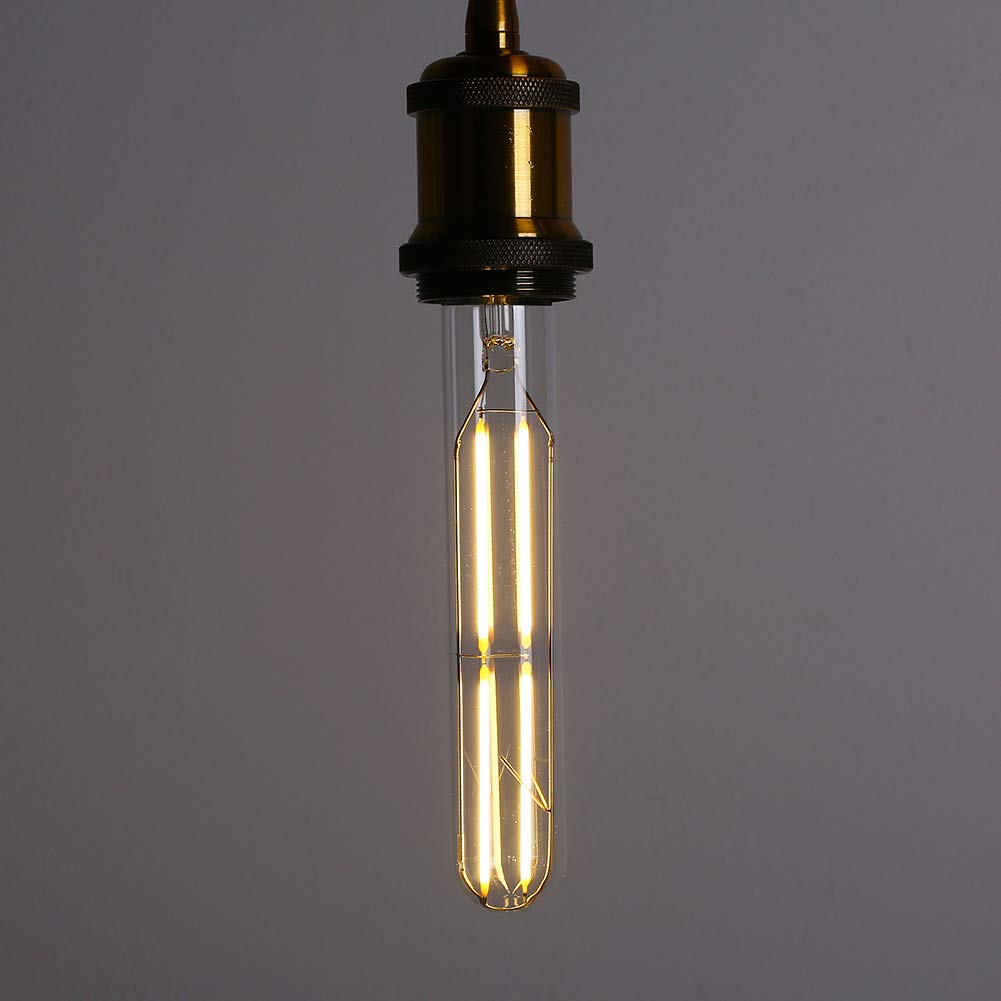 Vctc Lighting Dimmable 6W Tubular Led Bulbs, 3000K Warm White,Edison Style Filament Light Bulb, T10 Vintage Bulb 60 Watt Equival